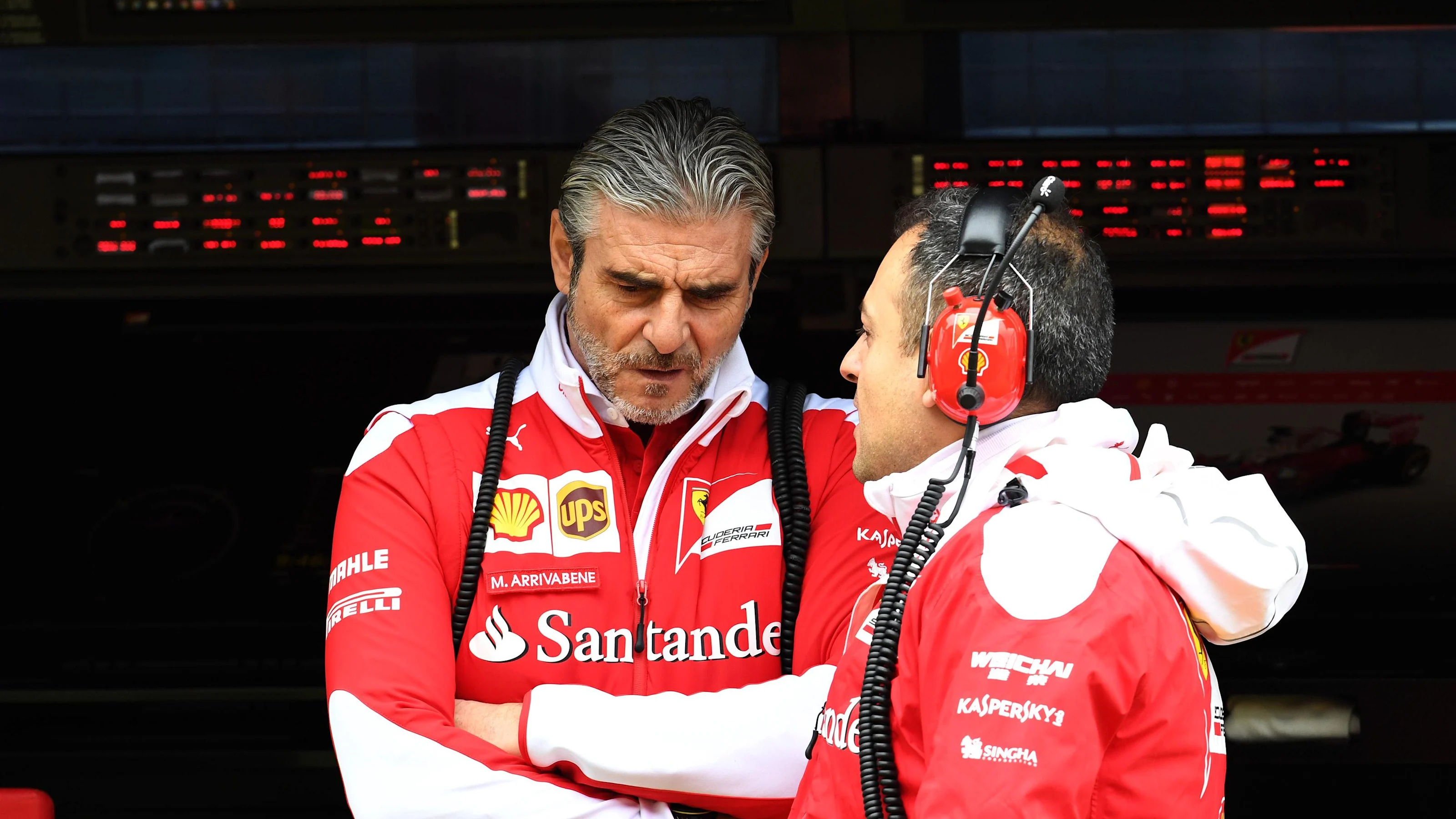 Maurizio Arrivabene (ITA) Ferrari Team Principal and Diego Ioverno (ITA) Ferrari Operations