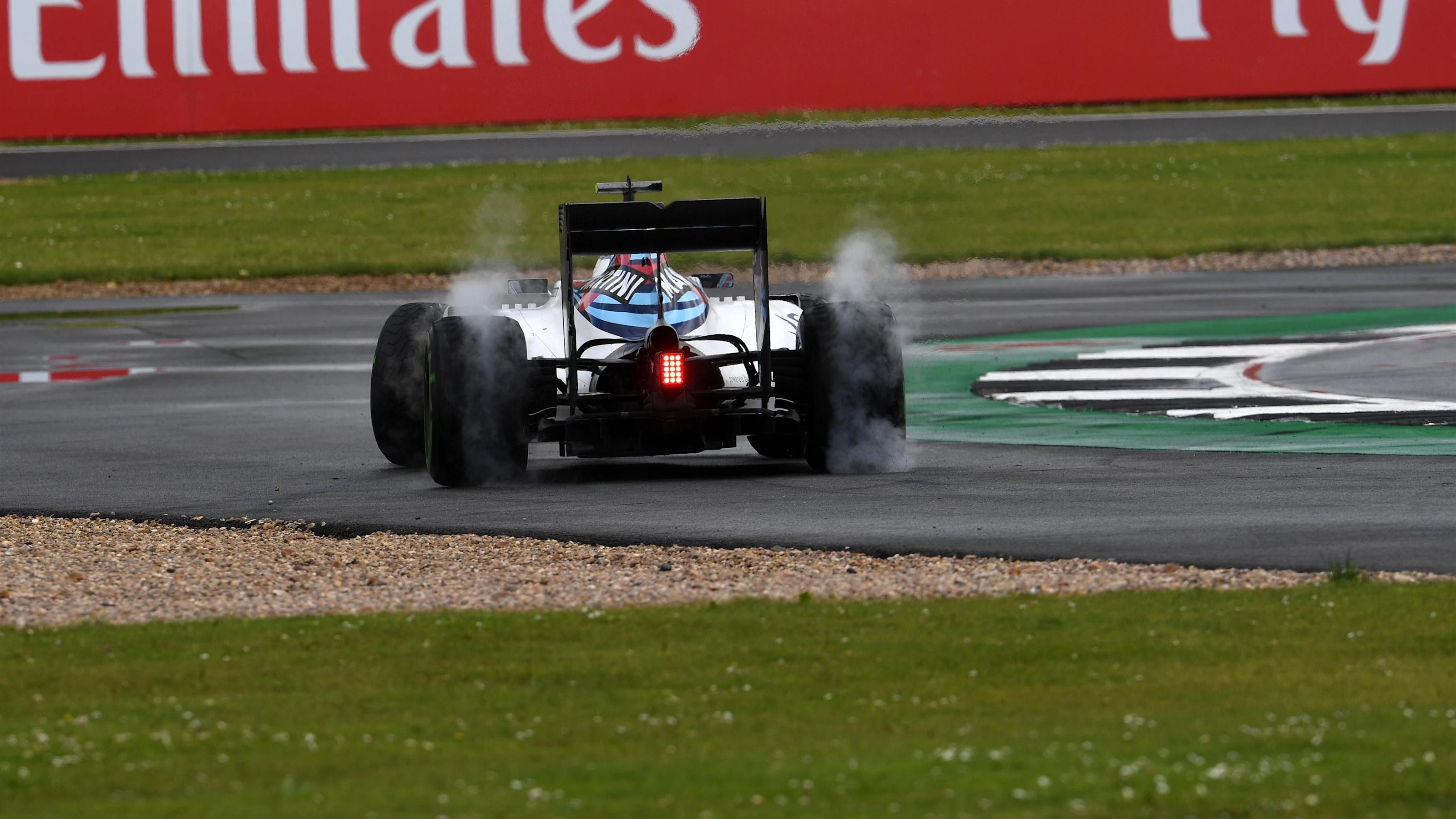 Valtteri Bottas (FIN) Williams FW38 spins at Formula One World Championship, Rd10, British Grand