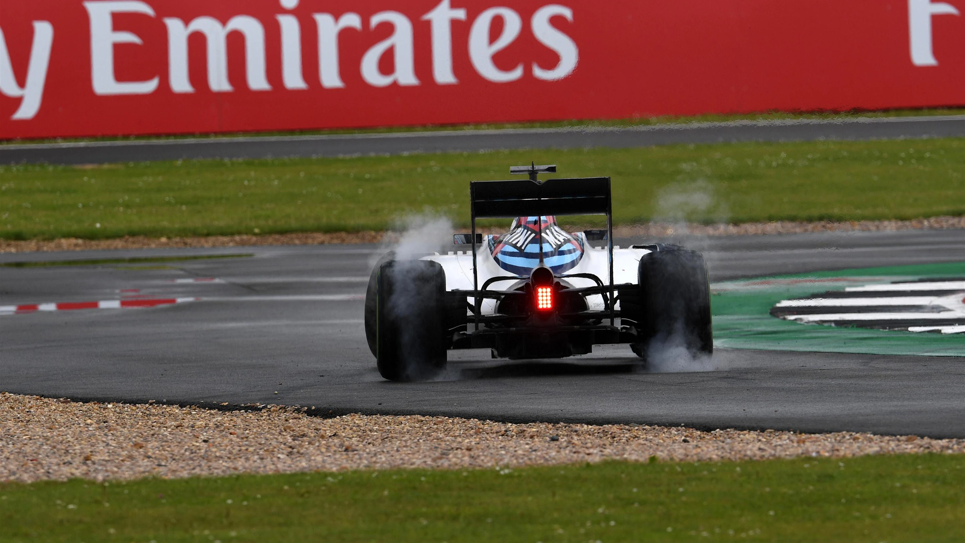 Valtteri Bottas (FIN) Williams FW38 spins at Formula One World Championship, Rd10, British Grand