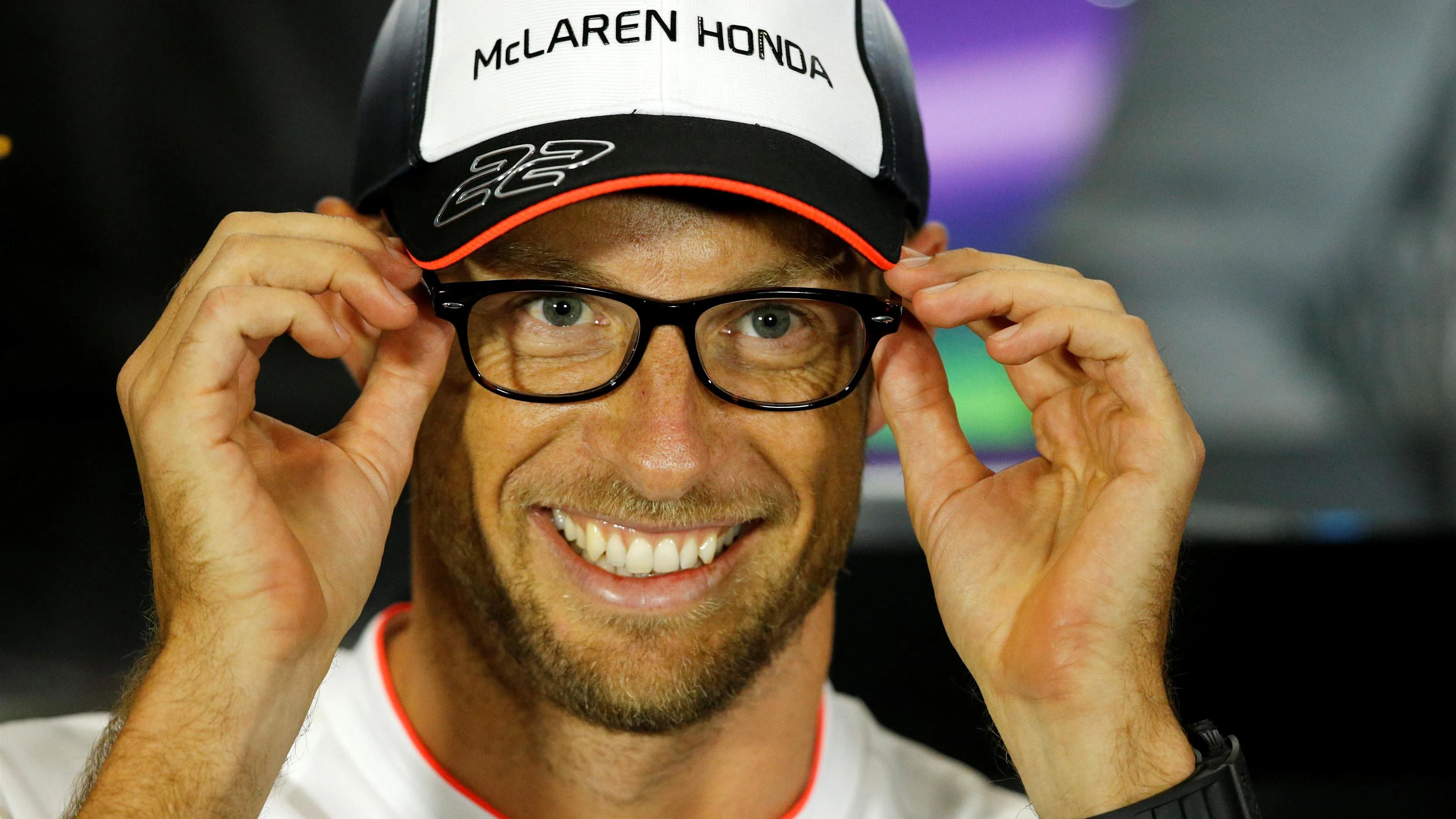 Jenson Button (GBR) McLaren in the Press Conference at Formula One World Championship, Rd10,