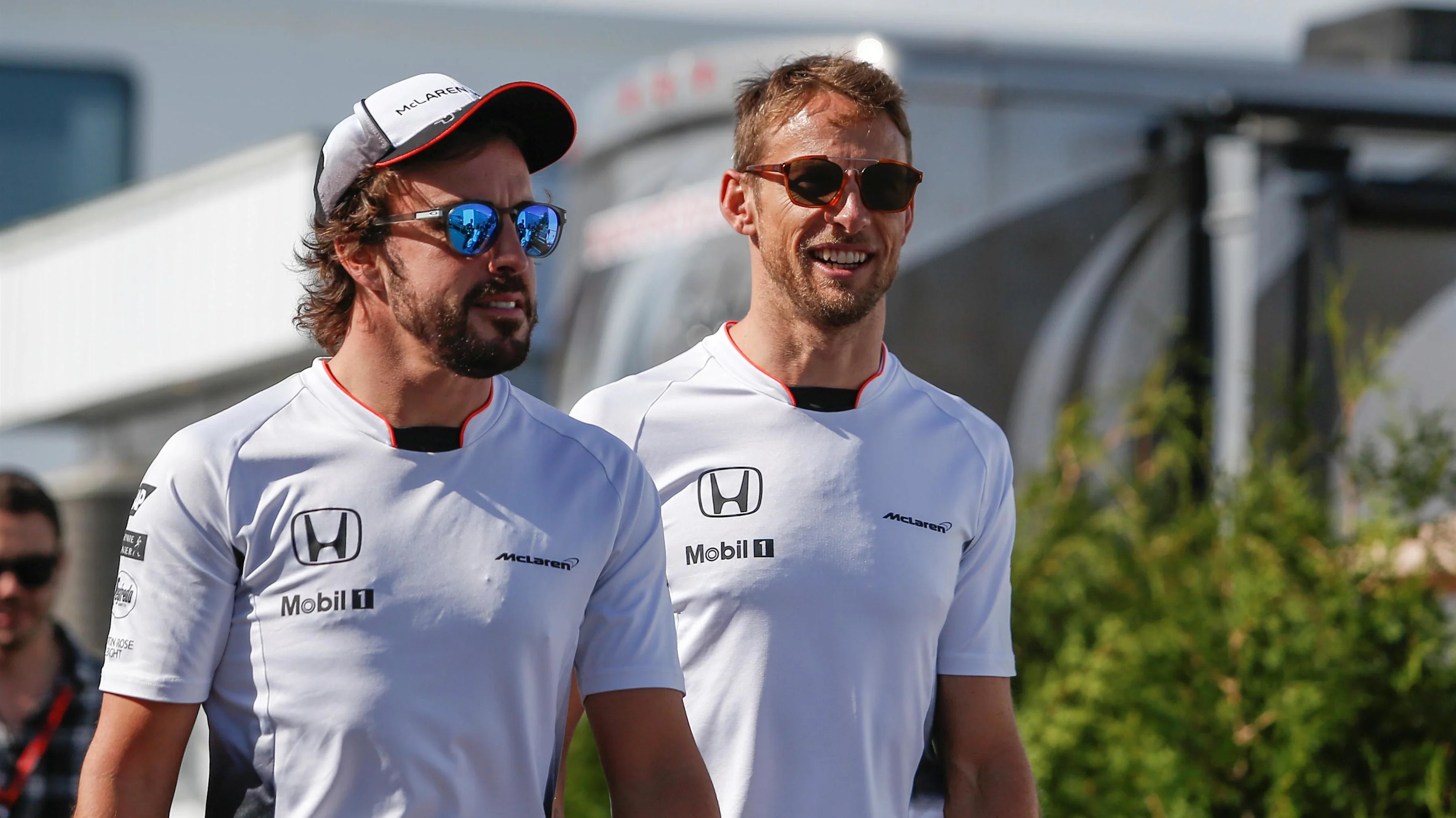 Fernando Alonso (ESP) McLaren and Jenson Button (GBR) McLaren at Formula One World Championship,