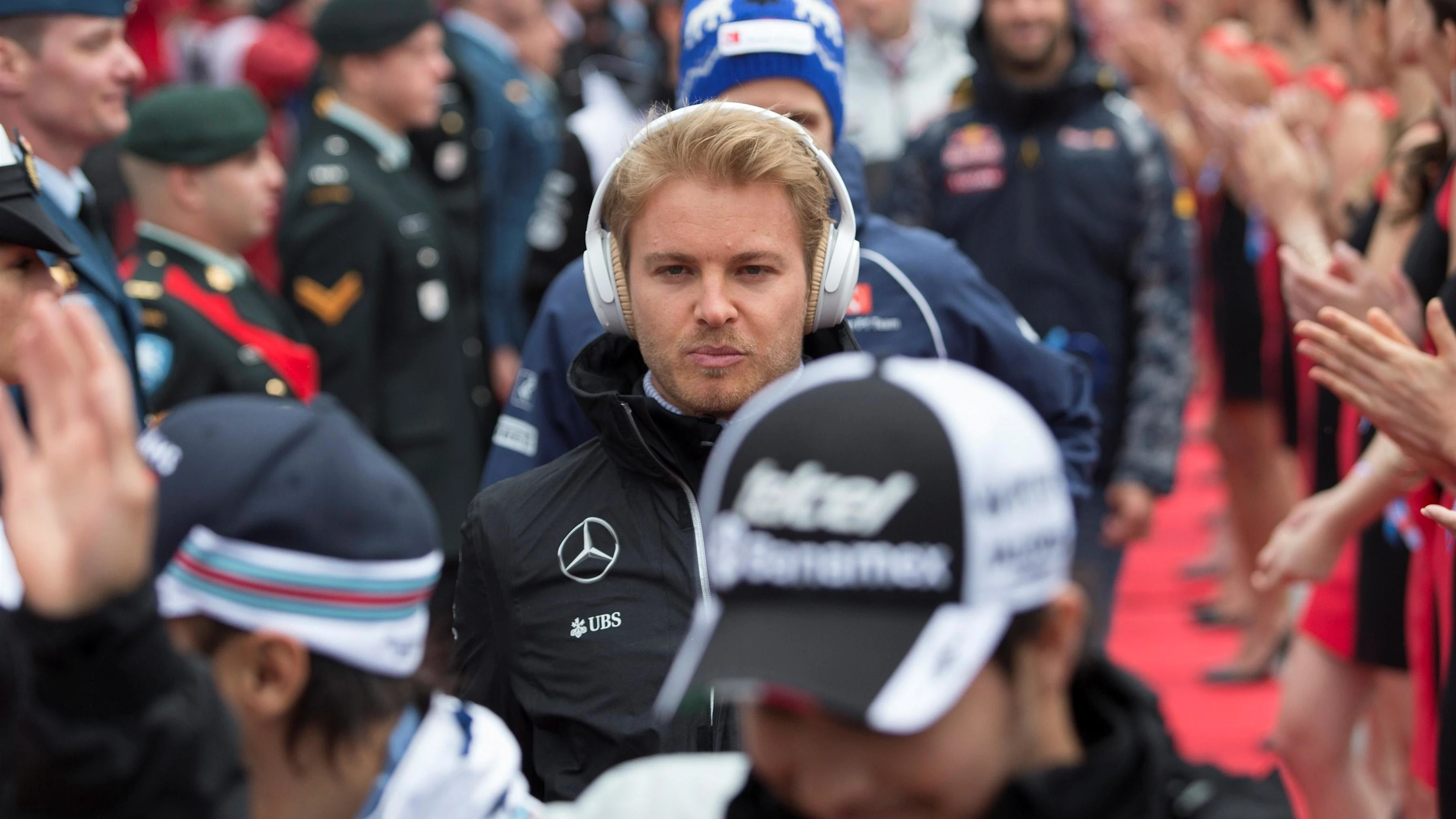 Nico Rosberg (GER) Mercedes AMG F1 on the drivers parade at Formula One World Championship, Rd7,