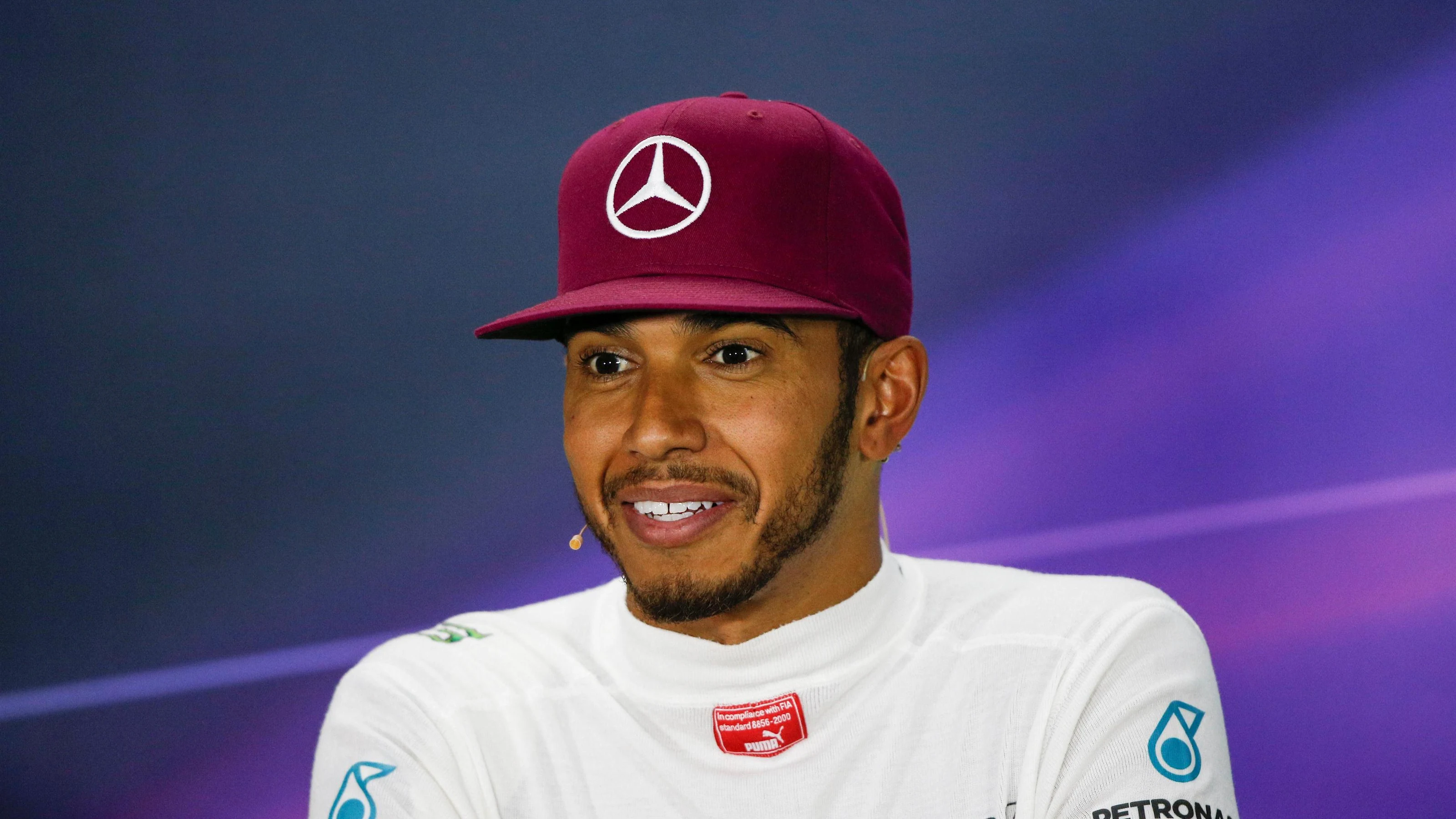 Lewis Hamilton (GBR) Mercedes AMG F1 in the Press Conference at Formula One World Championship,