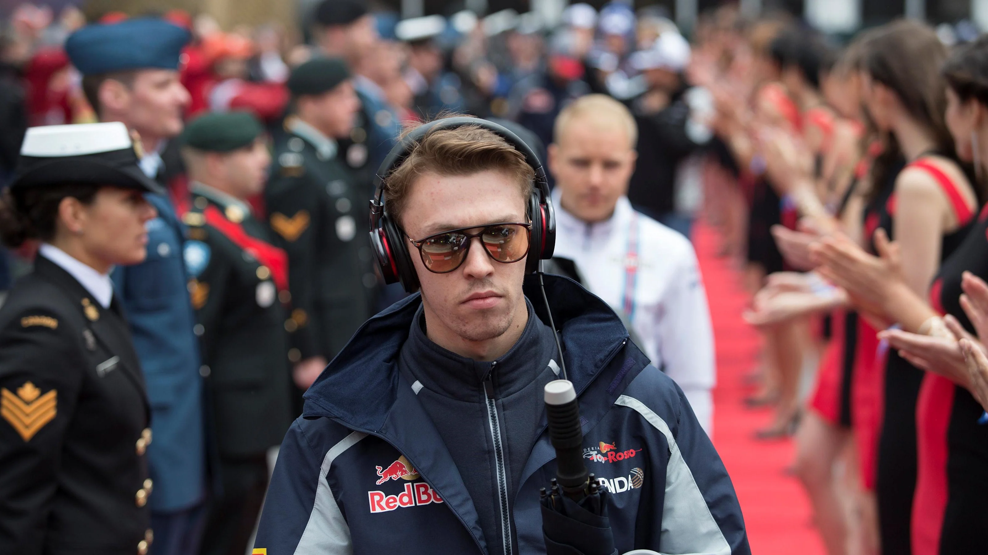 Daniil Kvyat (RUS) Scuderia Toro Rosso on the drivers parade at Formula One World Championship,