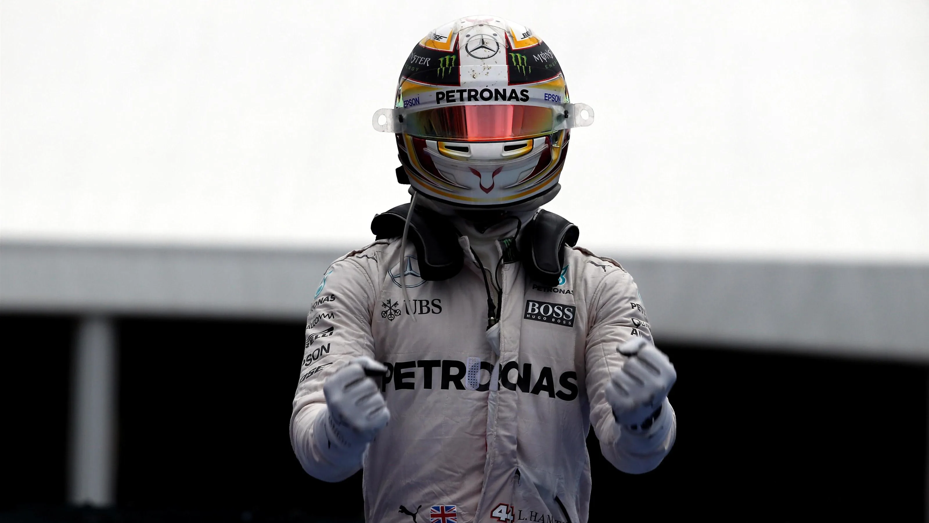 Race winner Lewis Hamilton (GBR) Mercedes AMG F1 celebrates in parc ferme at Formula One World