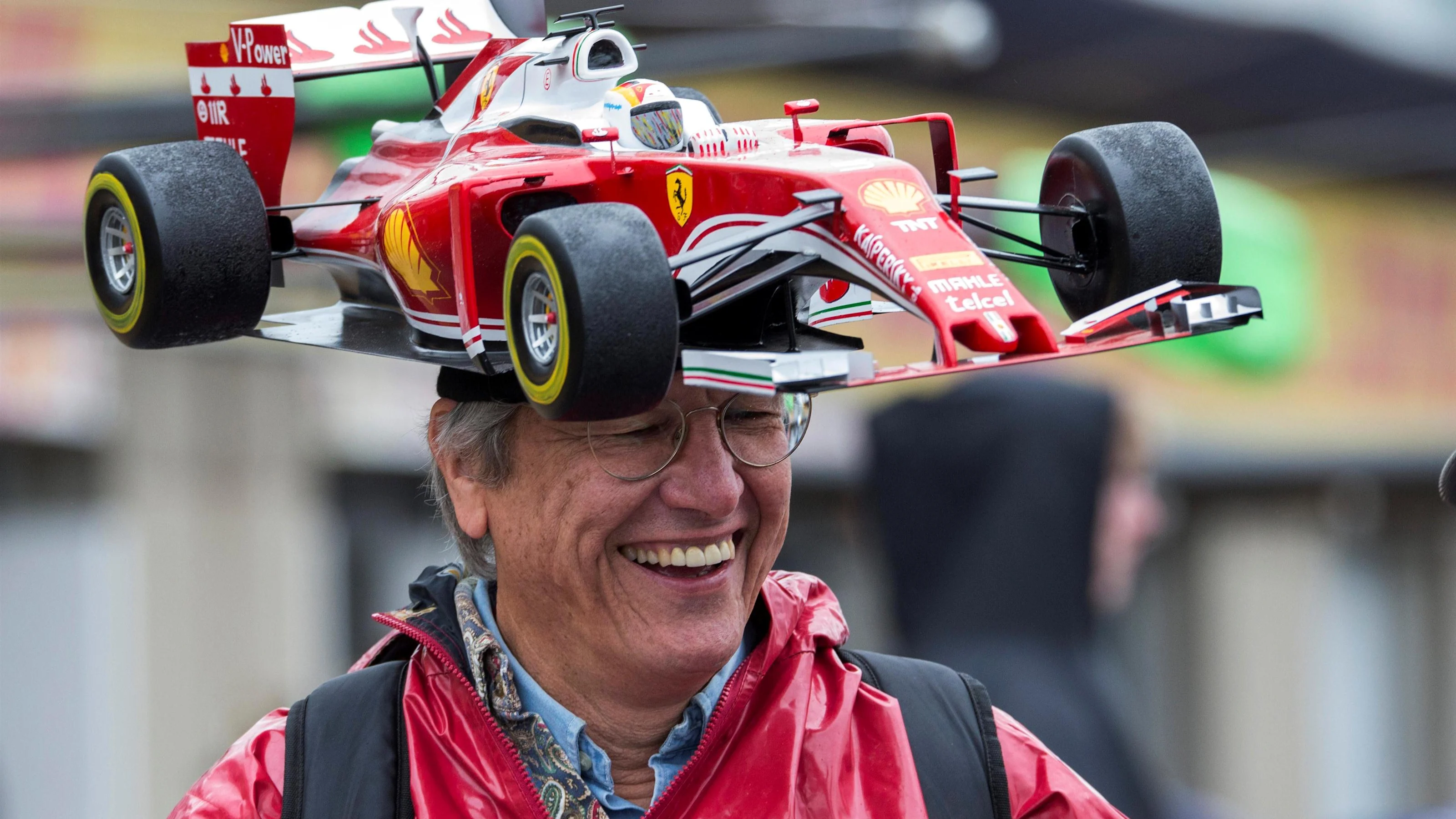 Fan with Ferrari F1 car hat at Formula One World Championship, Rd7, Canadian Grand Prix,