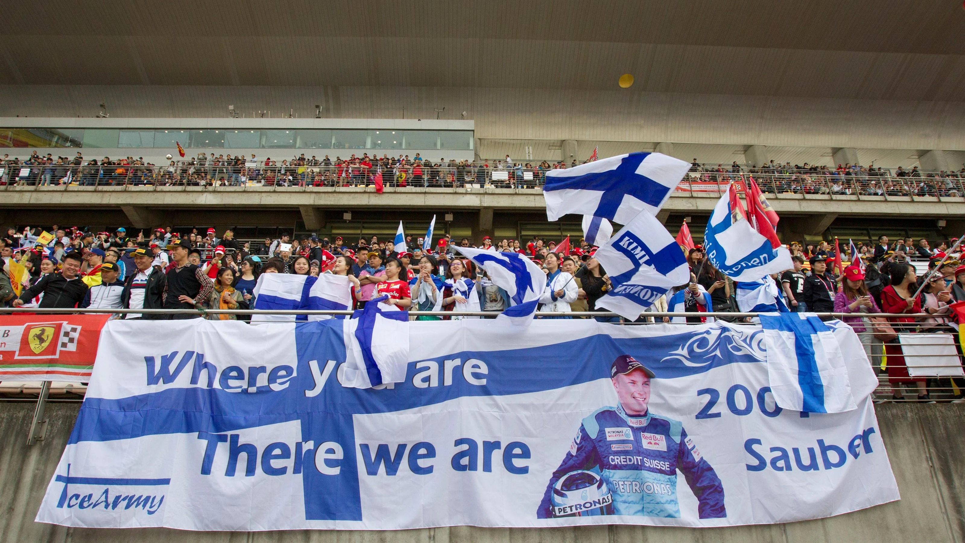 Fans and Flags at Formula One World Championship, Rd3, Chinese Grand Prix, Race, Shanghai, China,