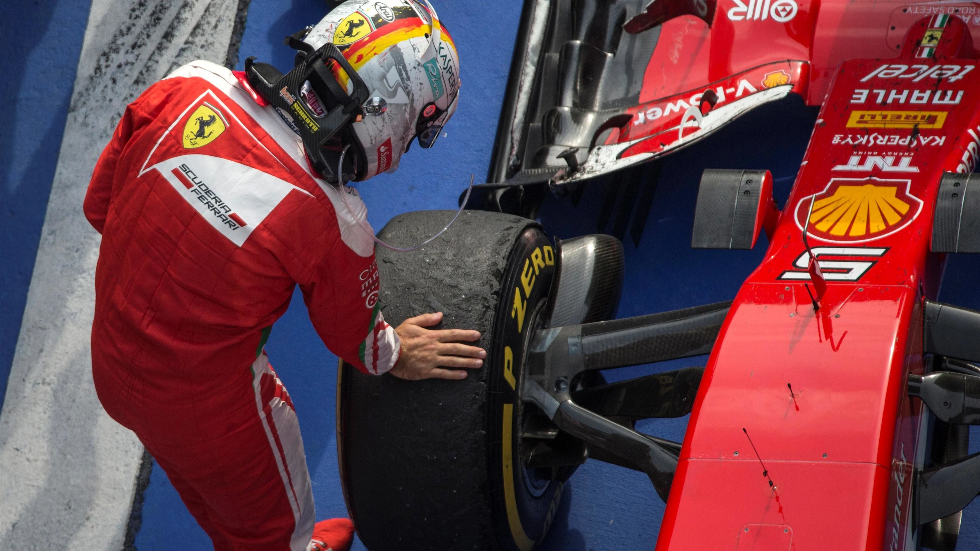 Sebastian Vettel (GER) Ferrari celebrates in parc ferme at Formula One World Championship, Rd3,