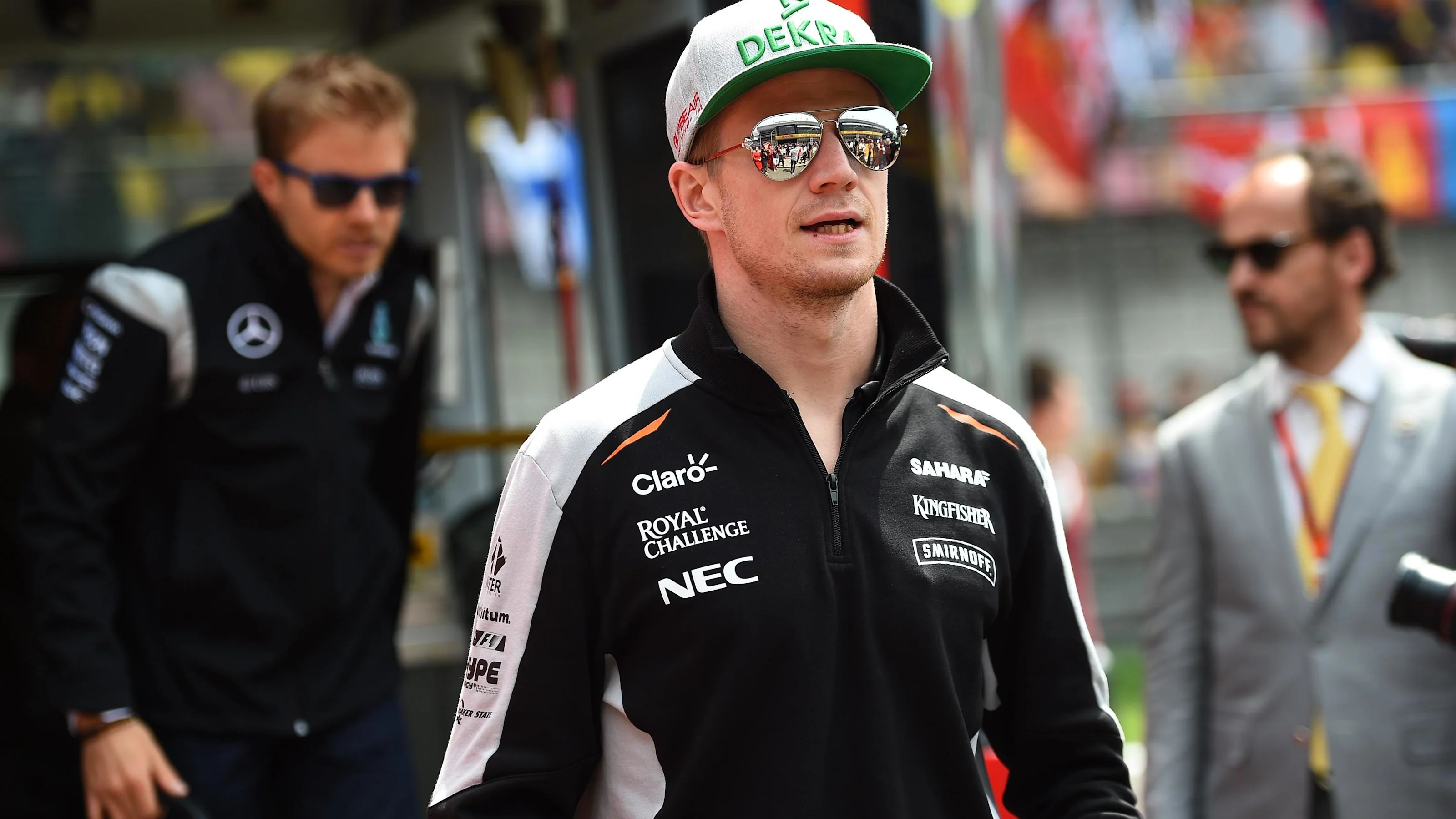 Nico Hulkenberg (GER) Force India F1 on the drivers parade  at Formula One World Championship, Rd3,