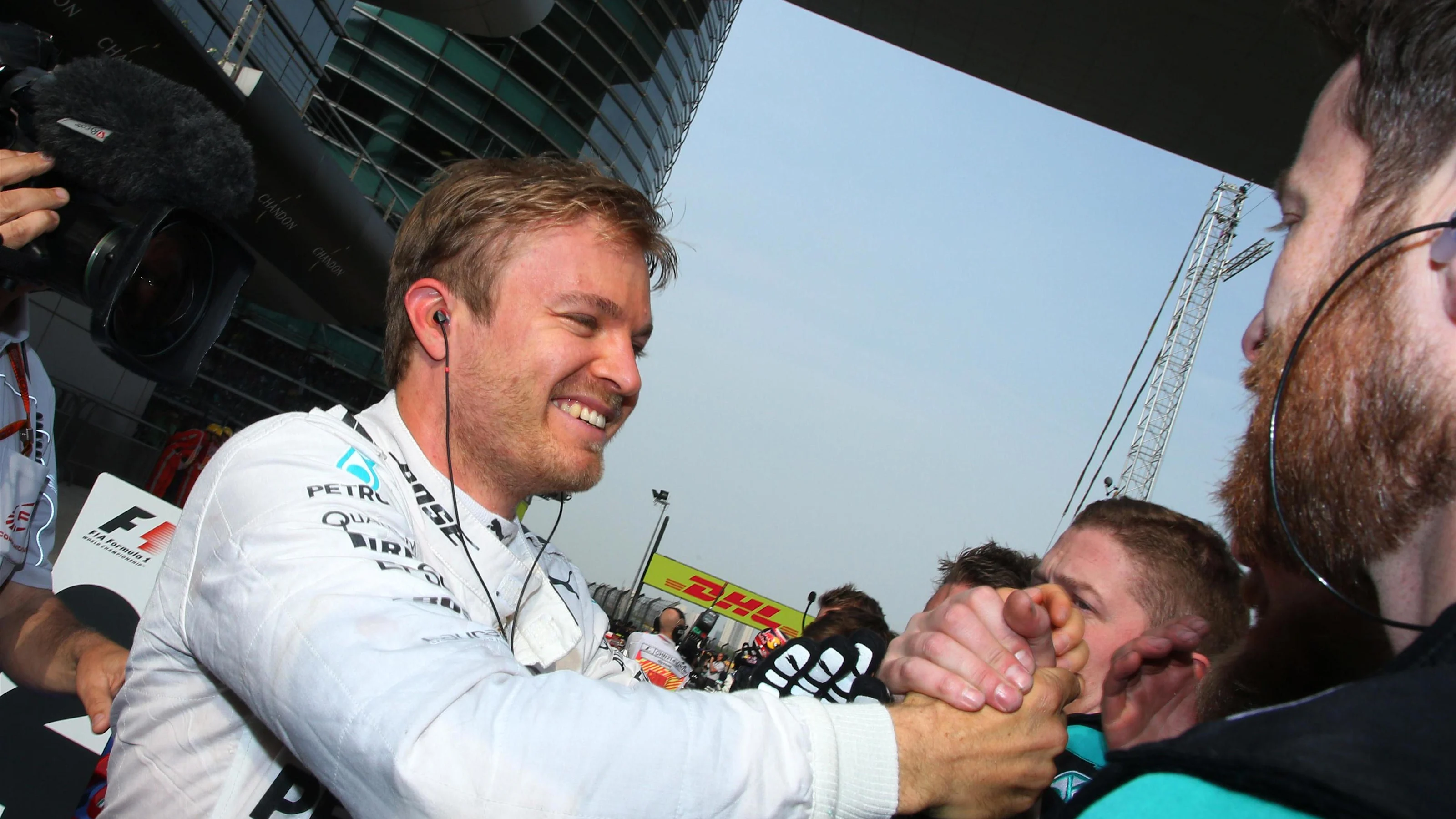 Race winner Nico Rosberg (GER) Mercedes AMG F1 celebrates in parc ferme at Formula One World