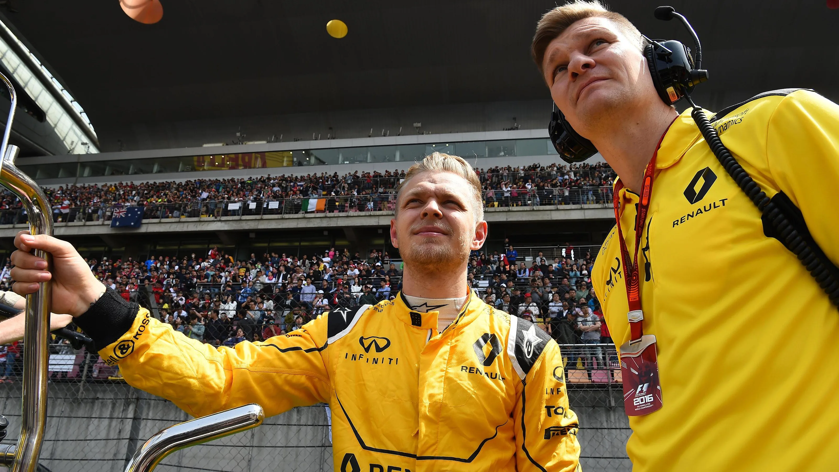 Kevin Magnussen (DEN) Renault Sport F1 Team on the grid at Formula One World Championship, Rd3,
