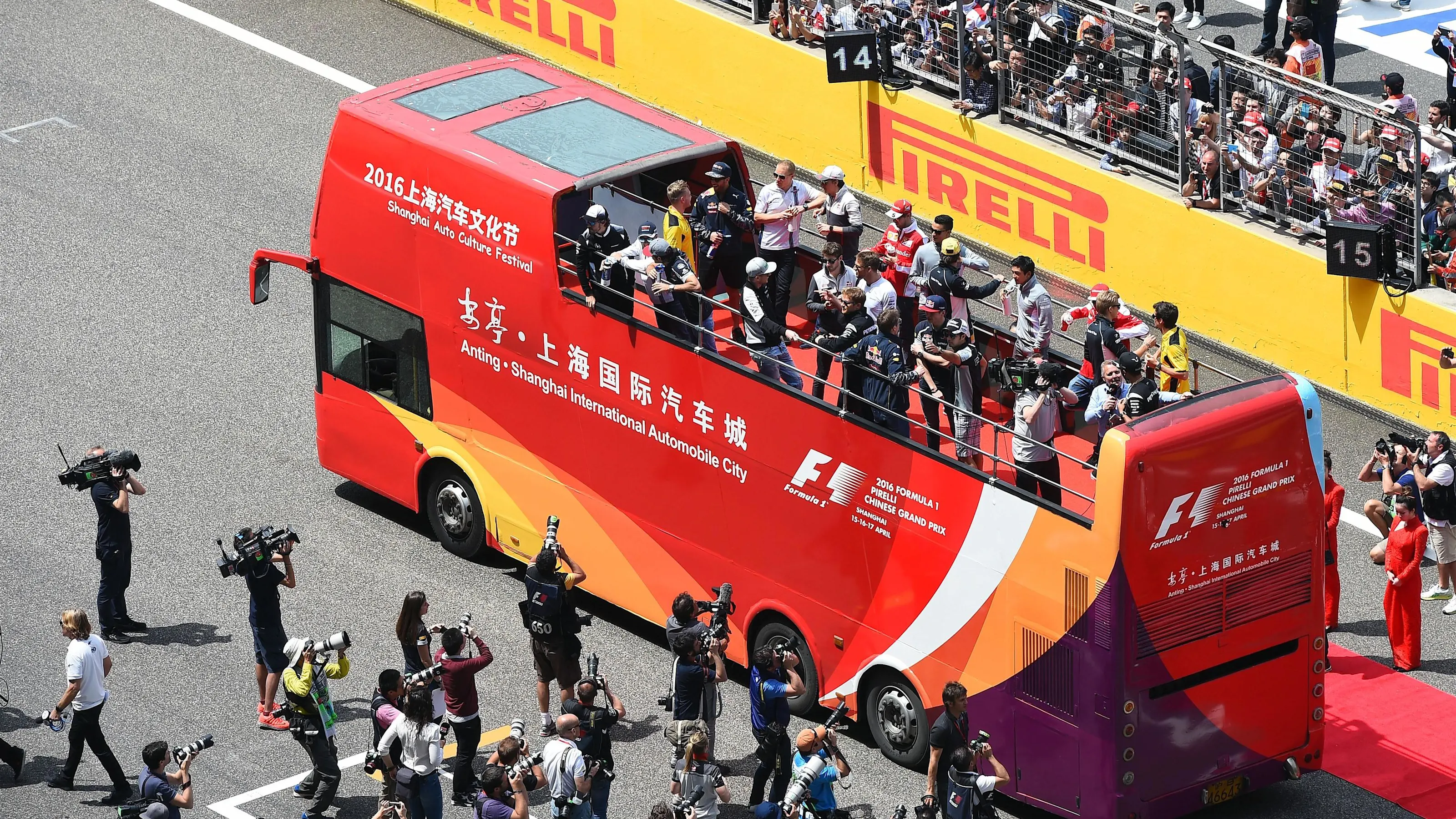 Drivers parade at Formula One World Championship, Rd3, Chinese Grand Prix, Race, Shanghai, China,