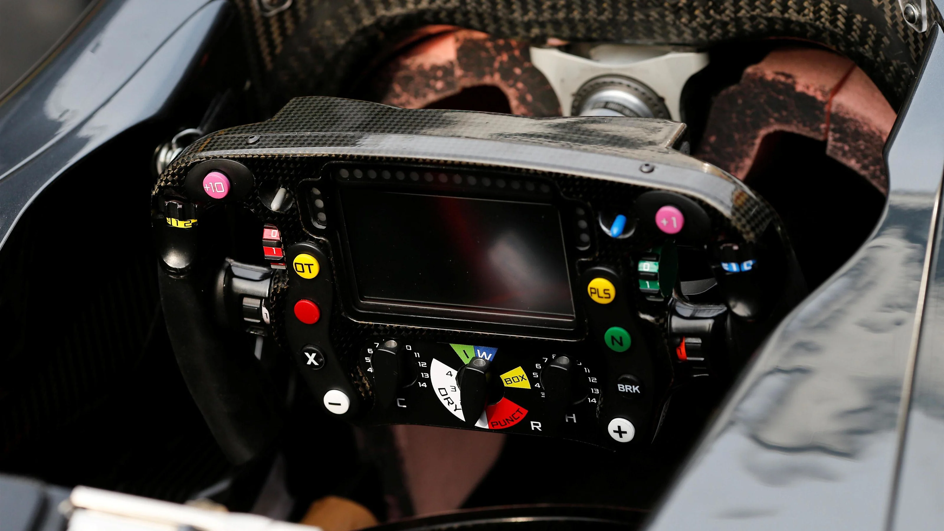 McLaren MP4-31 stearing wheel detail at Formula One World Championship, Rd3, Chinese Grand Prix,