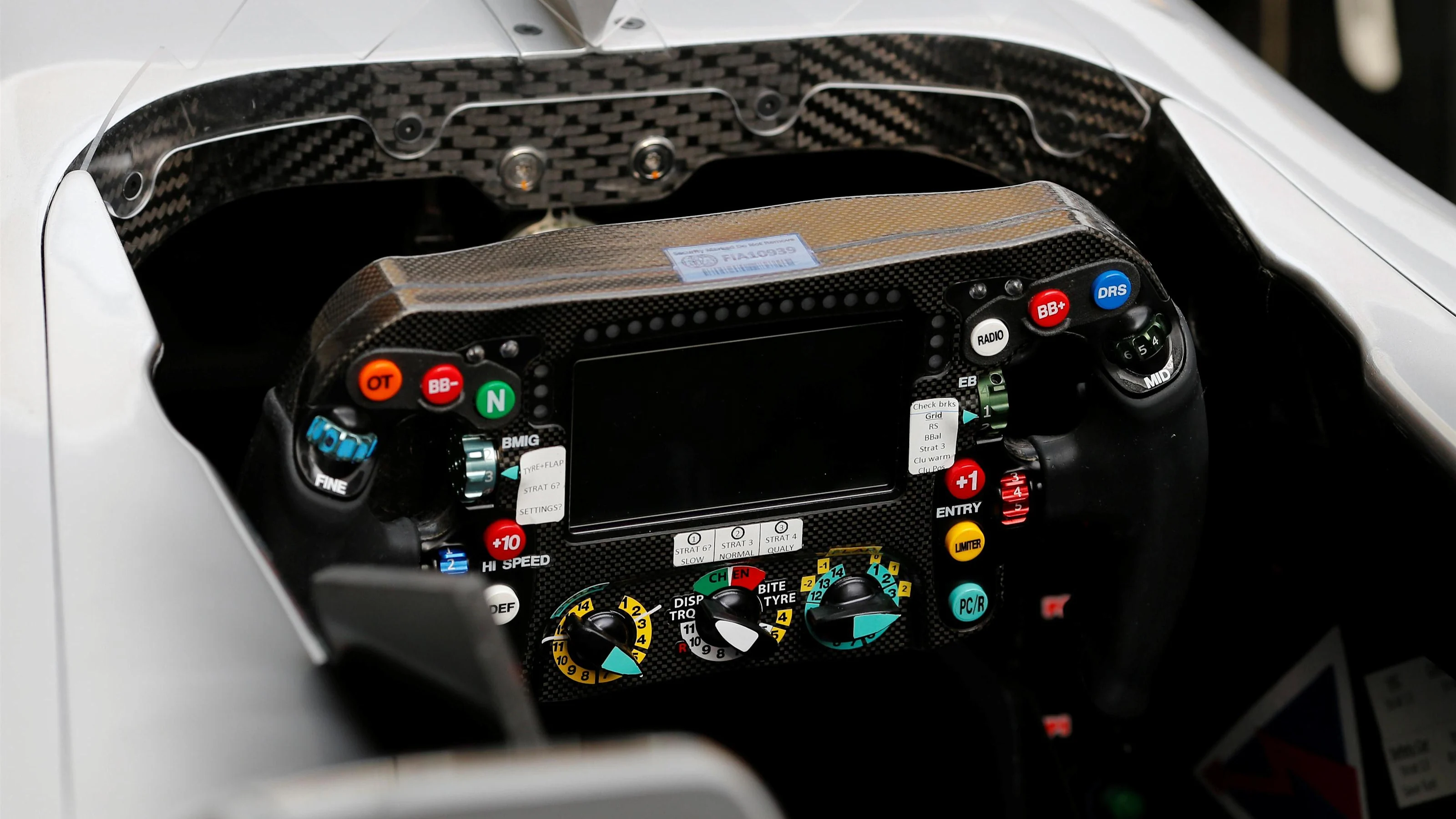 Mercedes-Benz F1 W07 Hybrid stearing wheel detail at Formula One World Championship, Rd3, Chinese