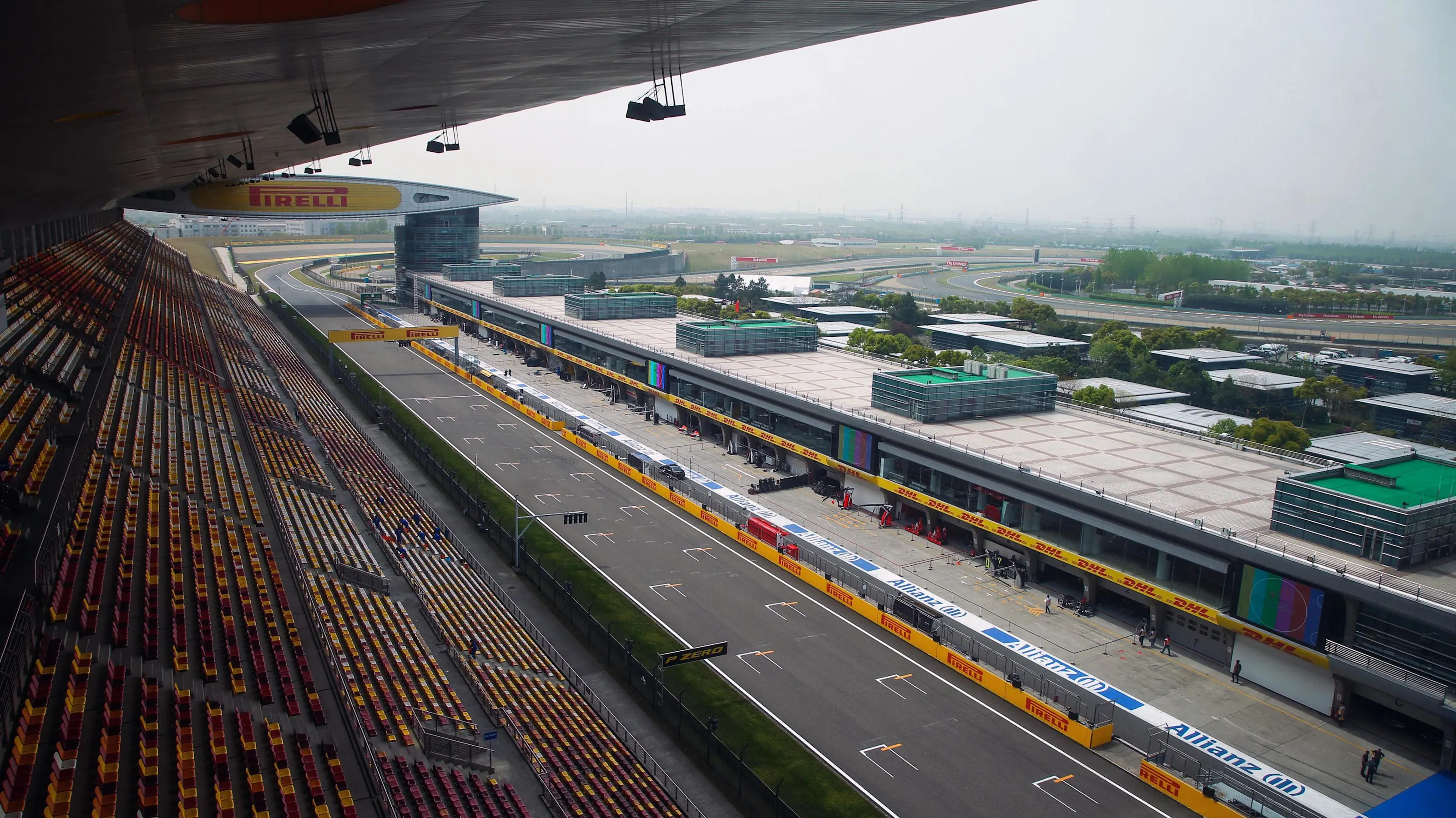 Main straight and pit lane at Formula One World Championship, Rd3, Chinese Grand Prix,