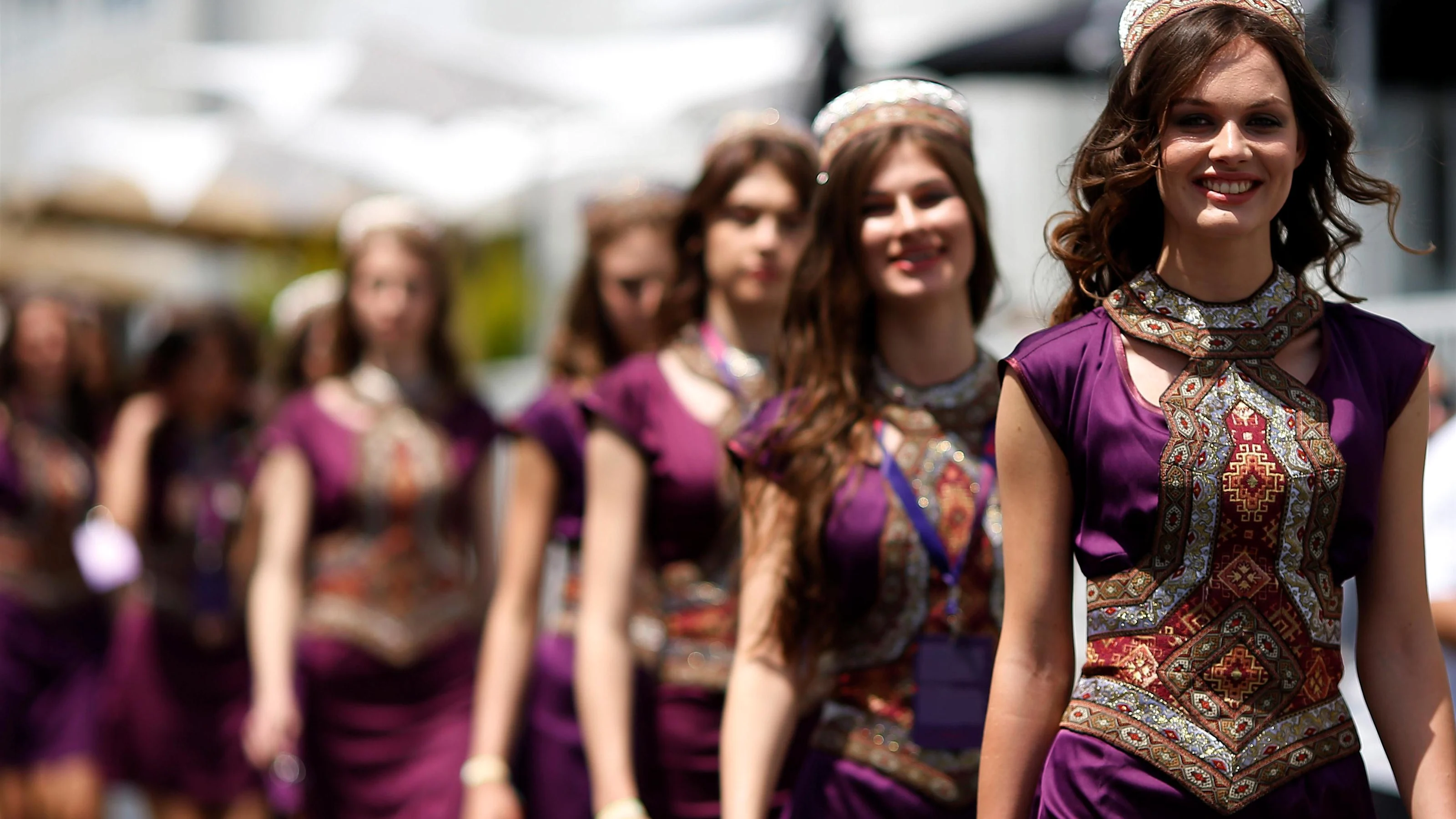 Grid girls at Formula One World Championship, Rd8, European Grand Prix, Qualifying, Baku City
