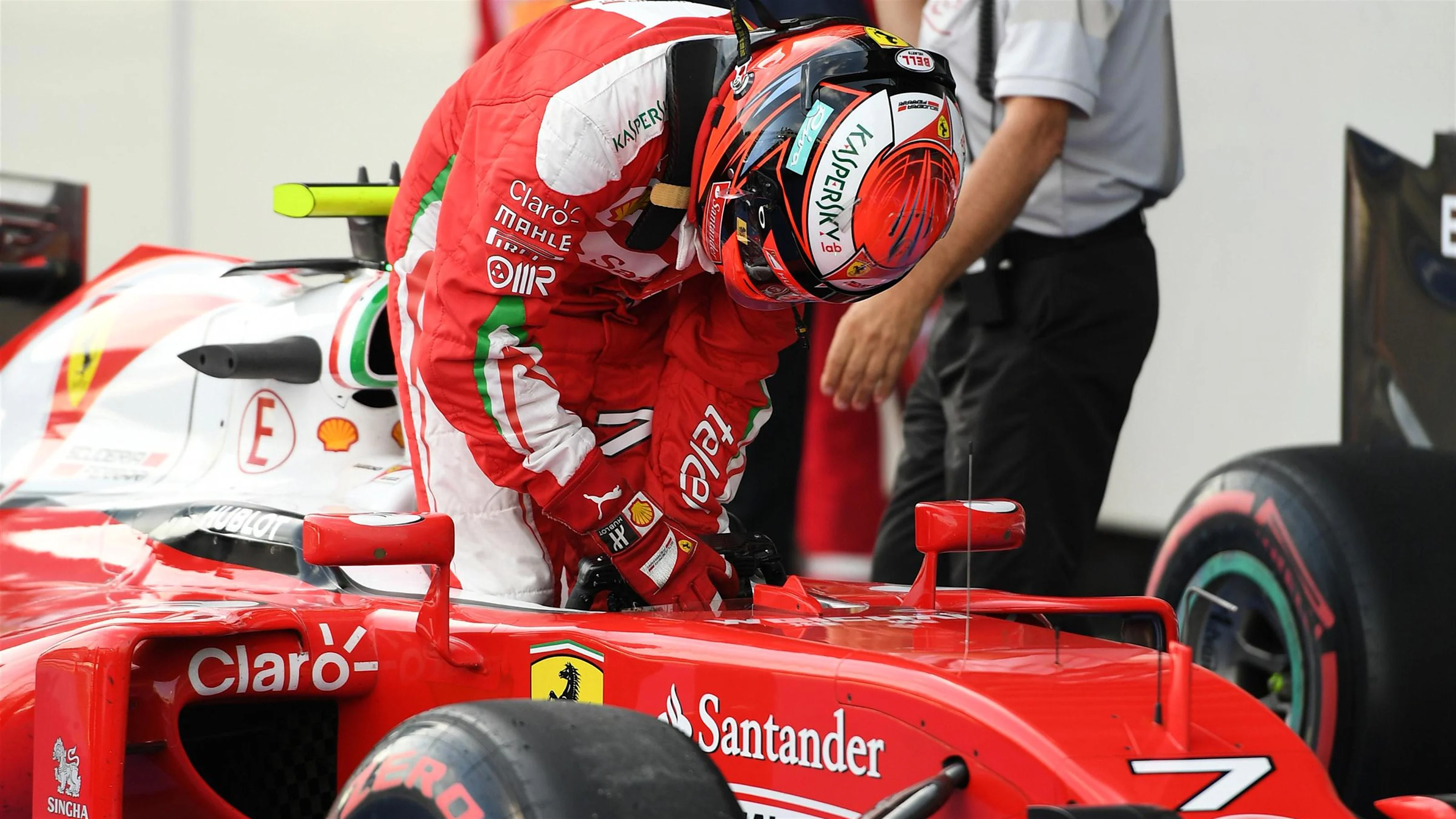 Kimi Raikkonen (FIN) Ferrari SF16-H in parc ferme at Formula One World Championship, Rd8, European