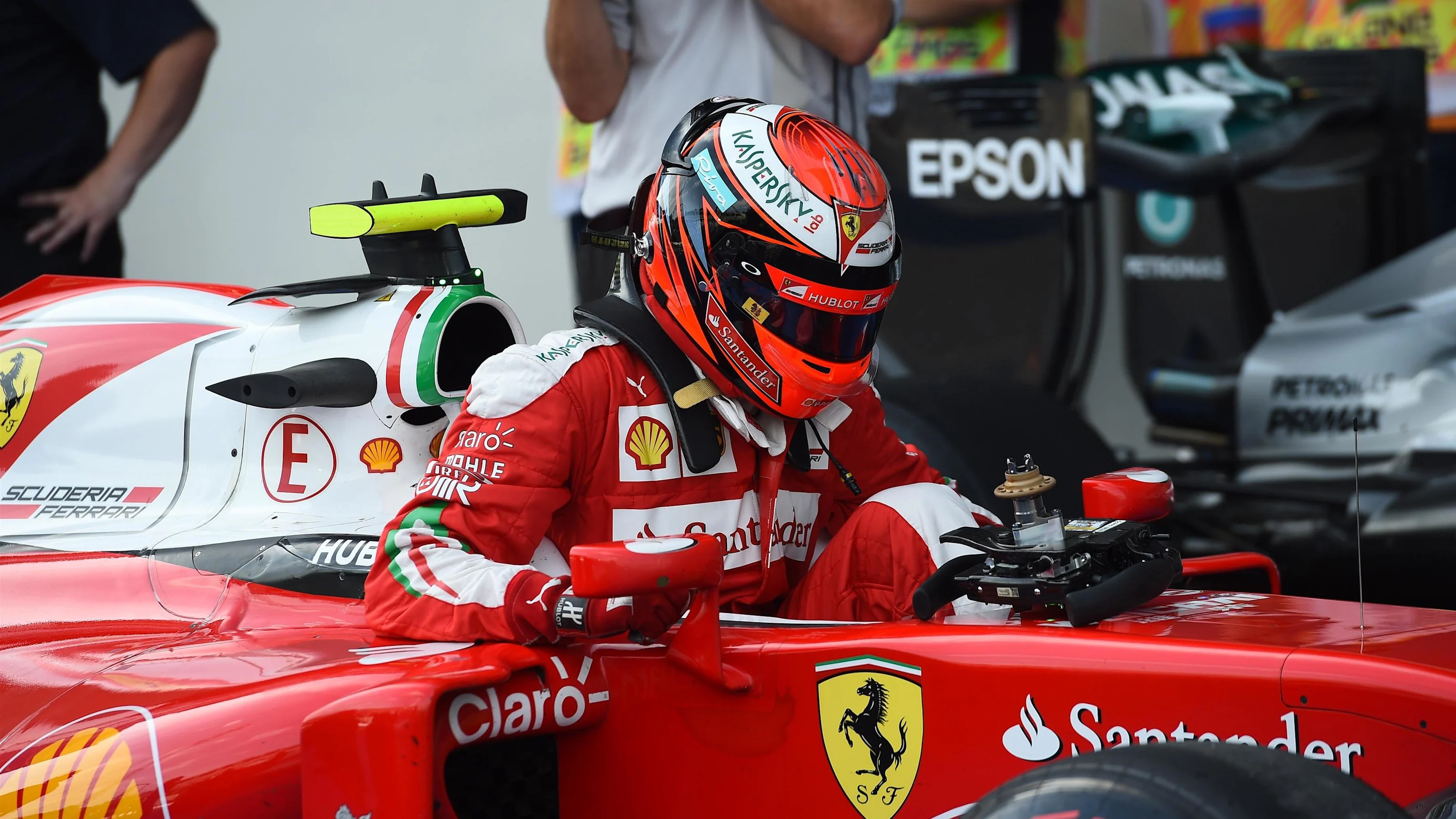 Kimi Raikkonen (FIN) Ferrari SF16-H in parc ferme at Formula One World Championship, Rd8, European