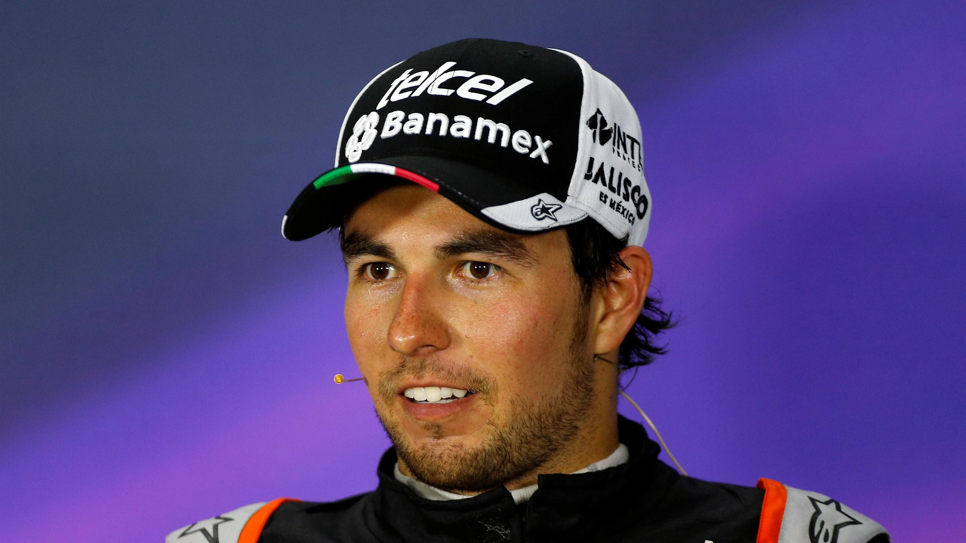 Sergio Perez (MEX) Force India in the Press Conference at Formula One World Championship, Rd8,