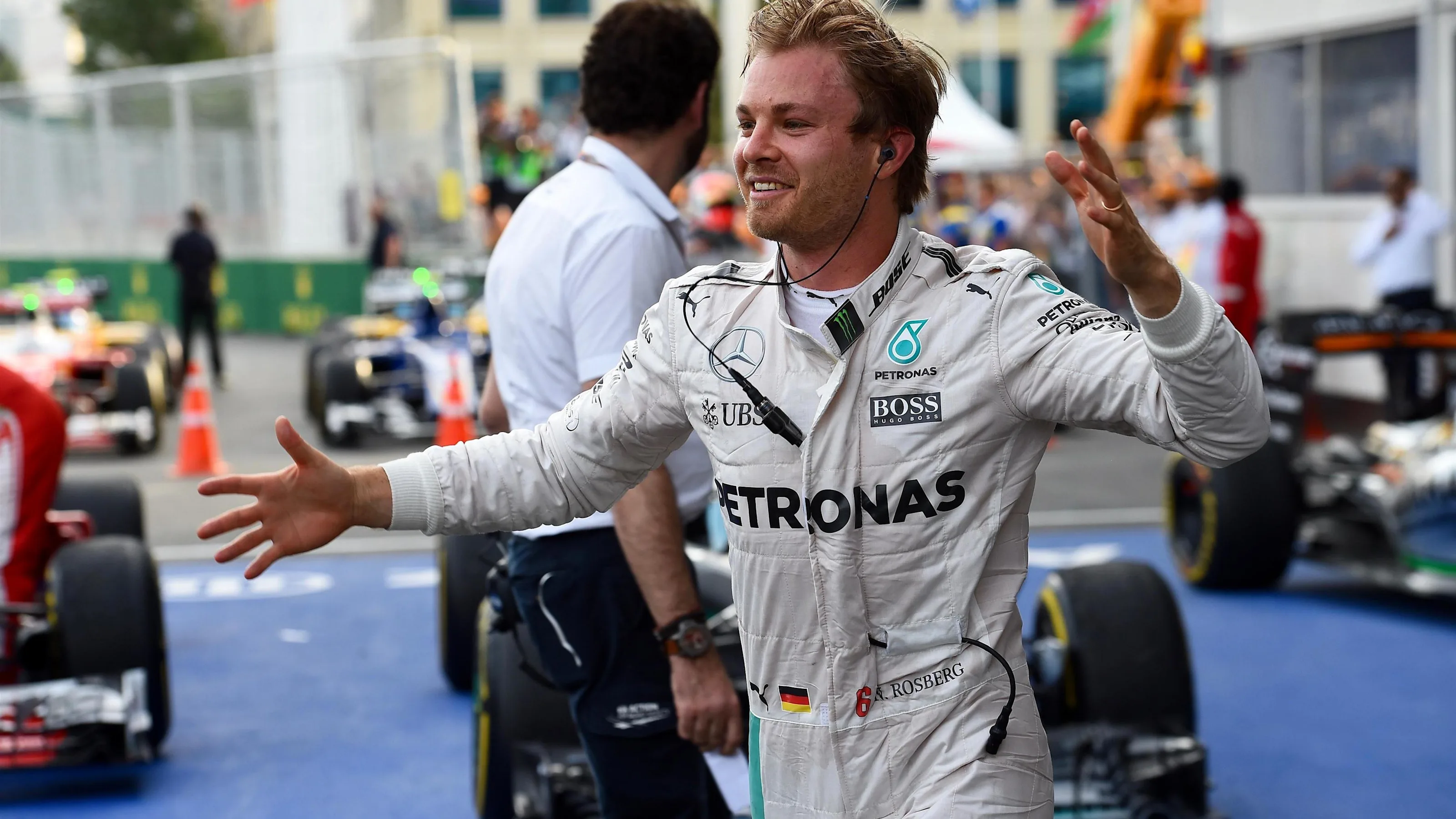 Race winner Nico Rosberg (GER) Mercedes AMG F1 celebrates in parc ferme at Formula One World