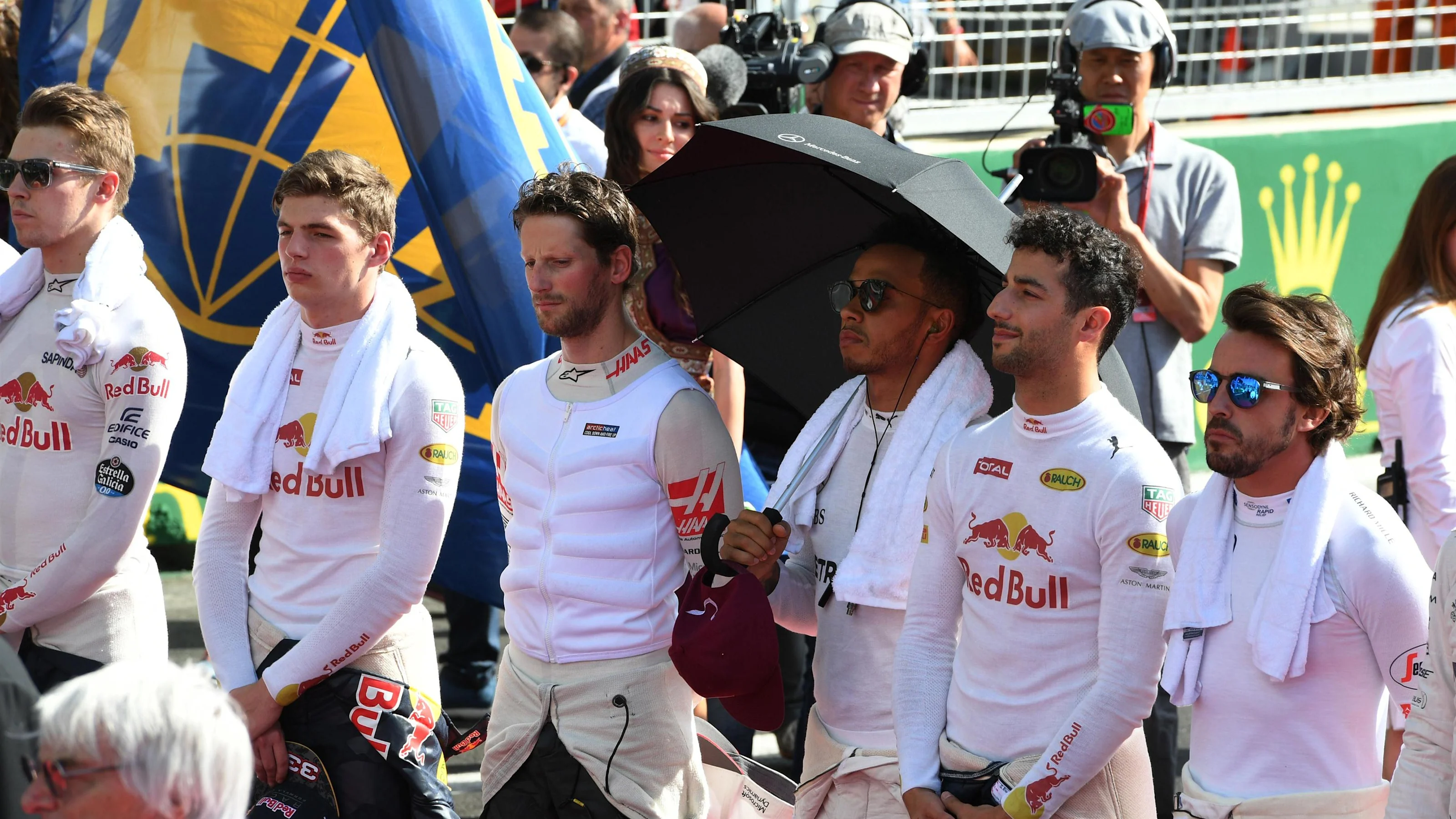 Drivers on the grid at Formula One World Championship, Rd8, European Grand Prix, Race, Baku City