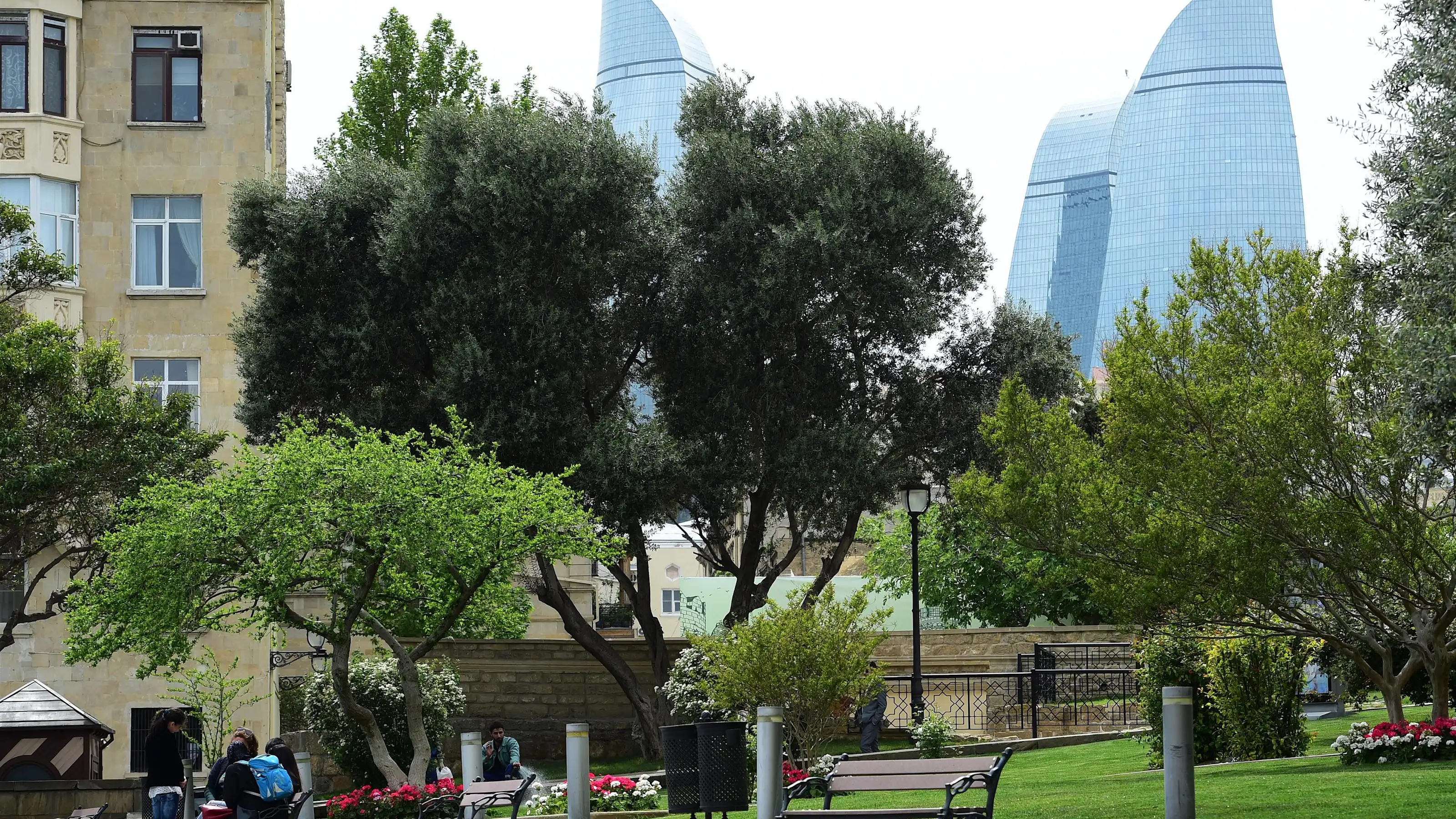 Turn 7, Turn 19 and The Flame Towers at Baku City Visit, Baku, Azerbaijan, 28-29 April 2016.