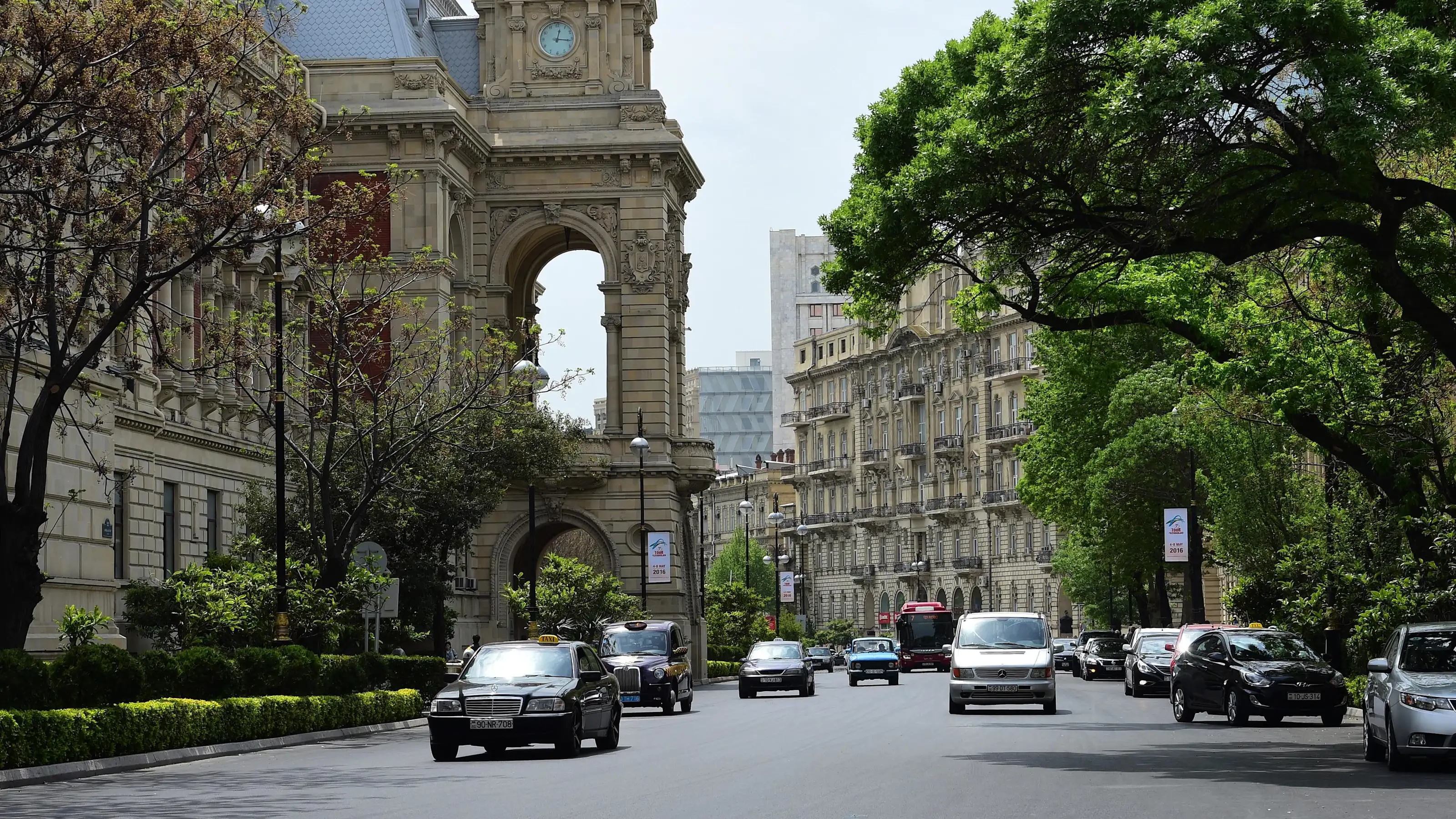 Turn 14 and Turn 15 street view at Baku City Visit, Baku, Azerbaijan, 28-29 April 2016.