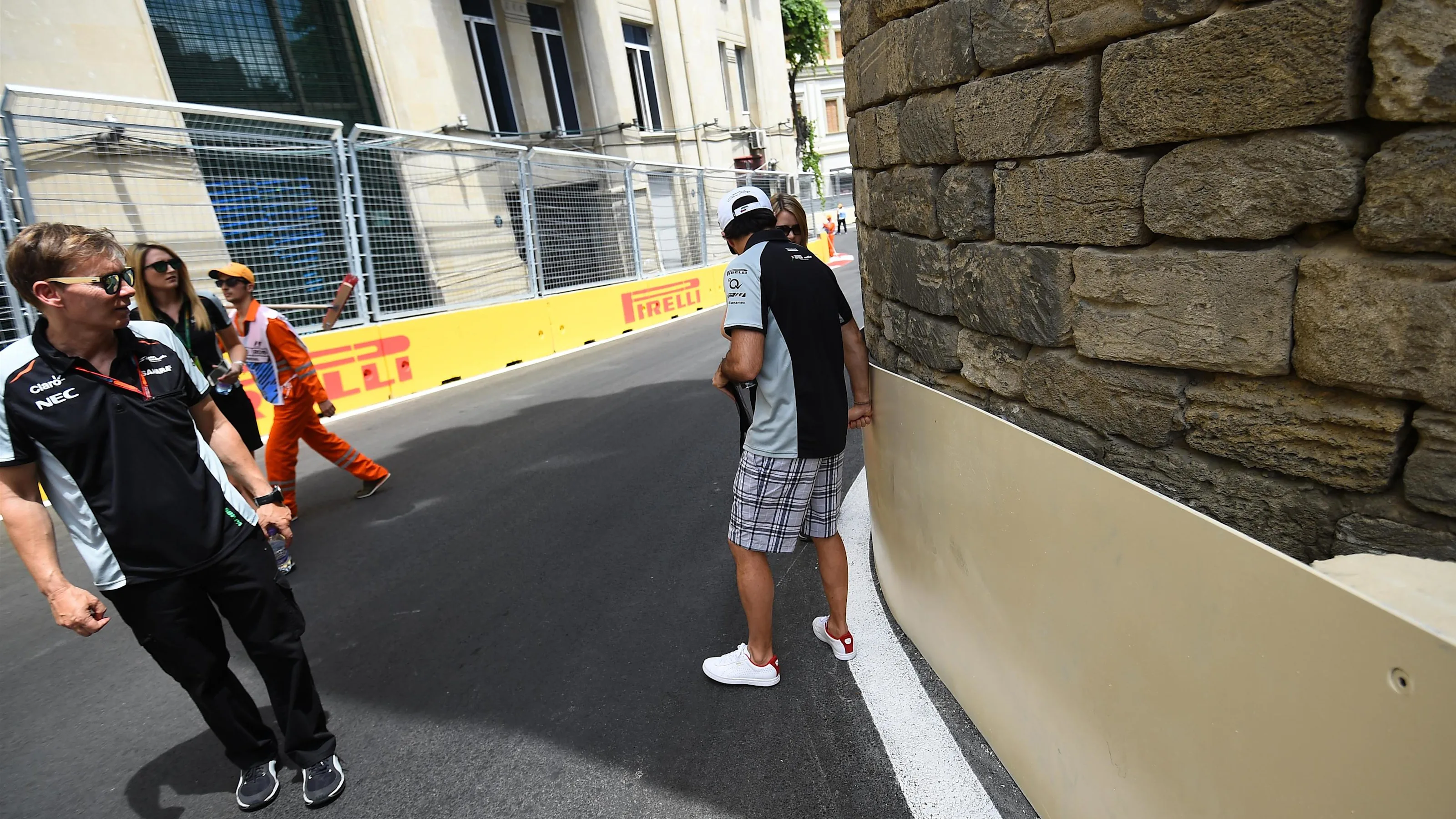 Sergio Perez (MEX) Force India walks the track at Formula One World Championship, Rd8, European