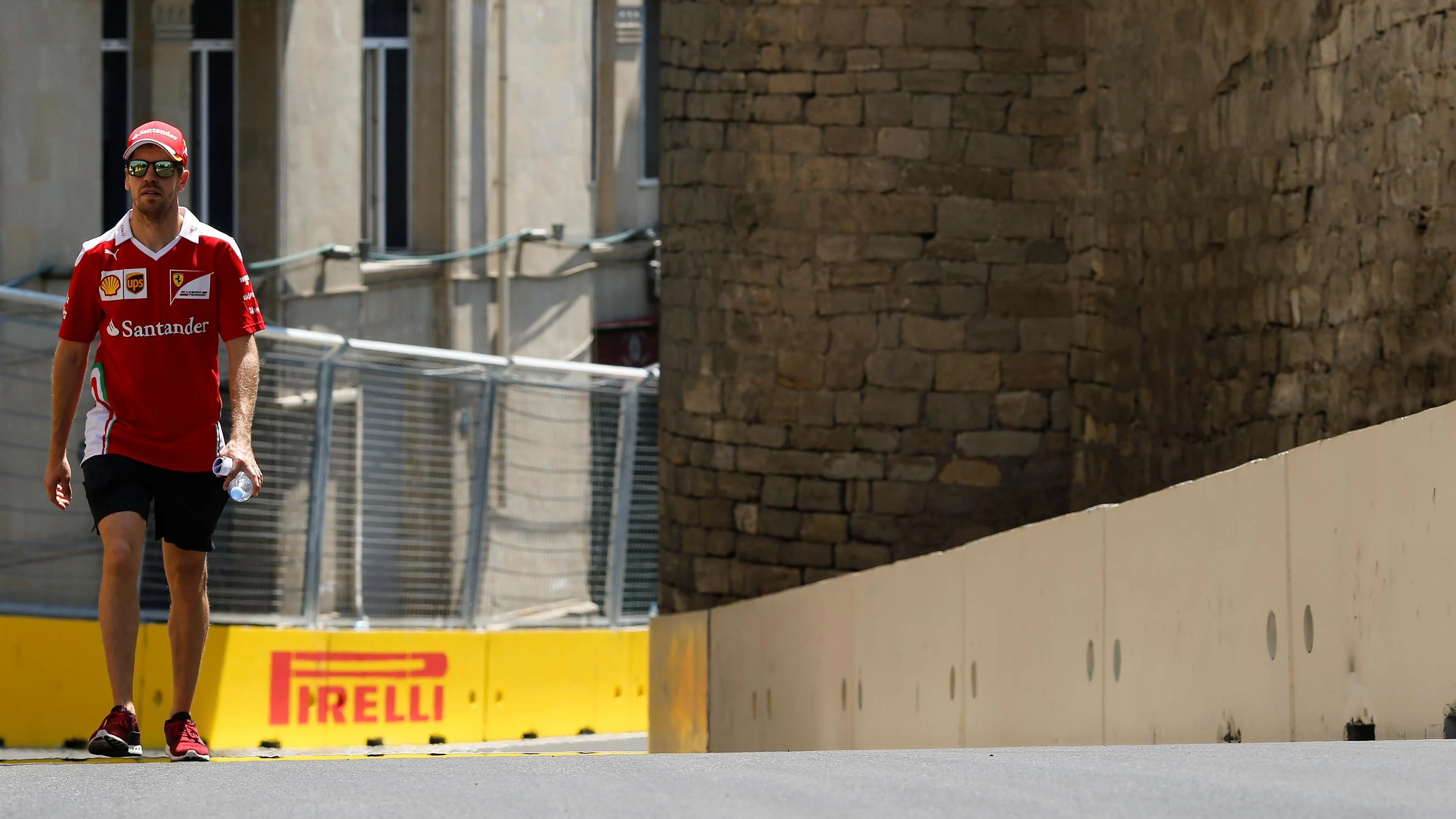 Sebastian Vettel (GER) Ferrari walks the track at Formula One World Championship, Rd8, European