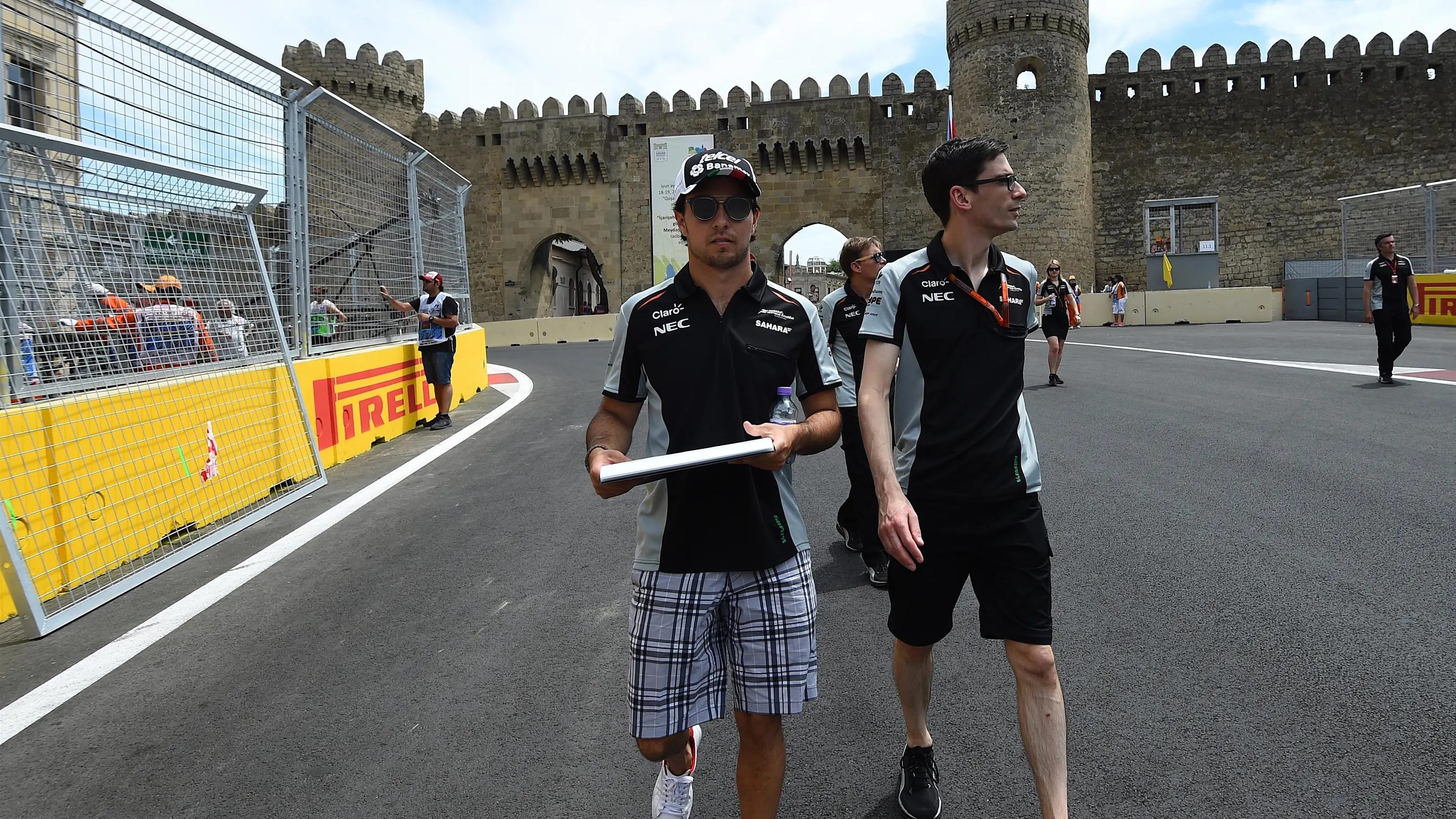 Sergio Perez (MEX) Force India walks the track at Formula One World Championship, Rd8, European