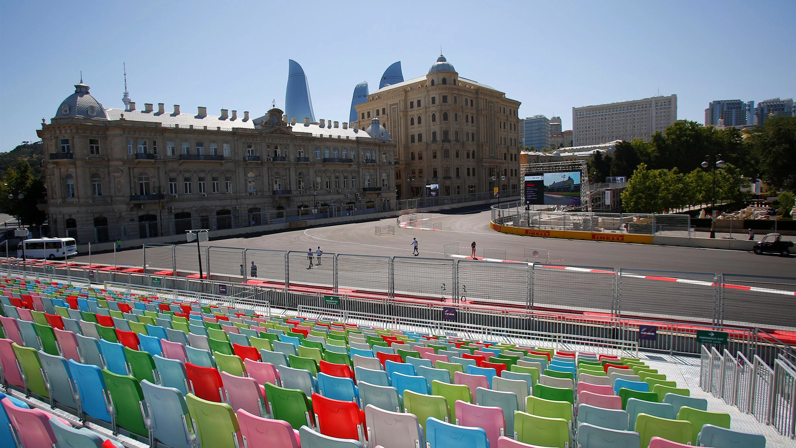 Grandstand at Formula One World Championship, Rd8, European Grand Prix, Preparations, Baku City