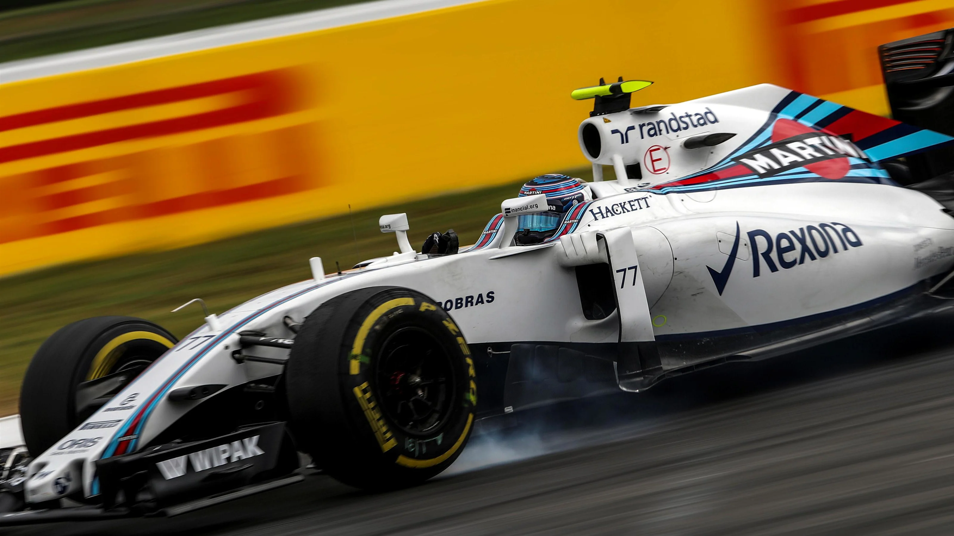 Valtteri Bottas (FIN) Williams FW38 locks up at Formula One World Championship, Rd12, German Grand