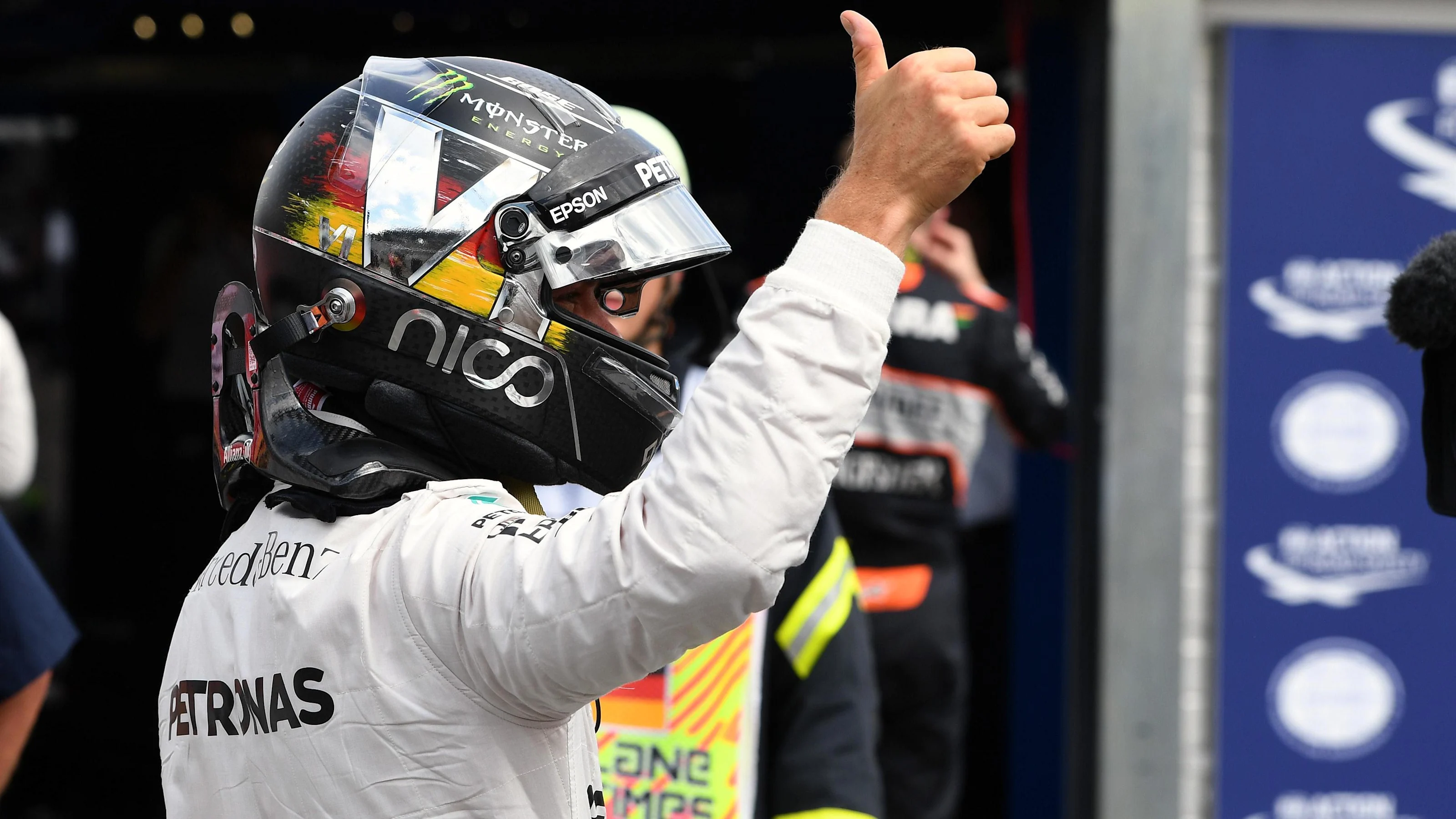 Pole sitter Nico Rosberg (GER) Mercedes AMG F1 celebrates in parc ferme at Formula One World