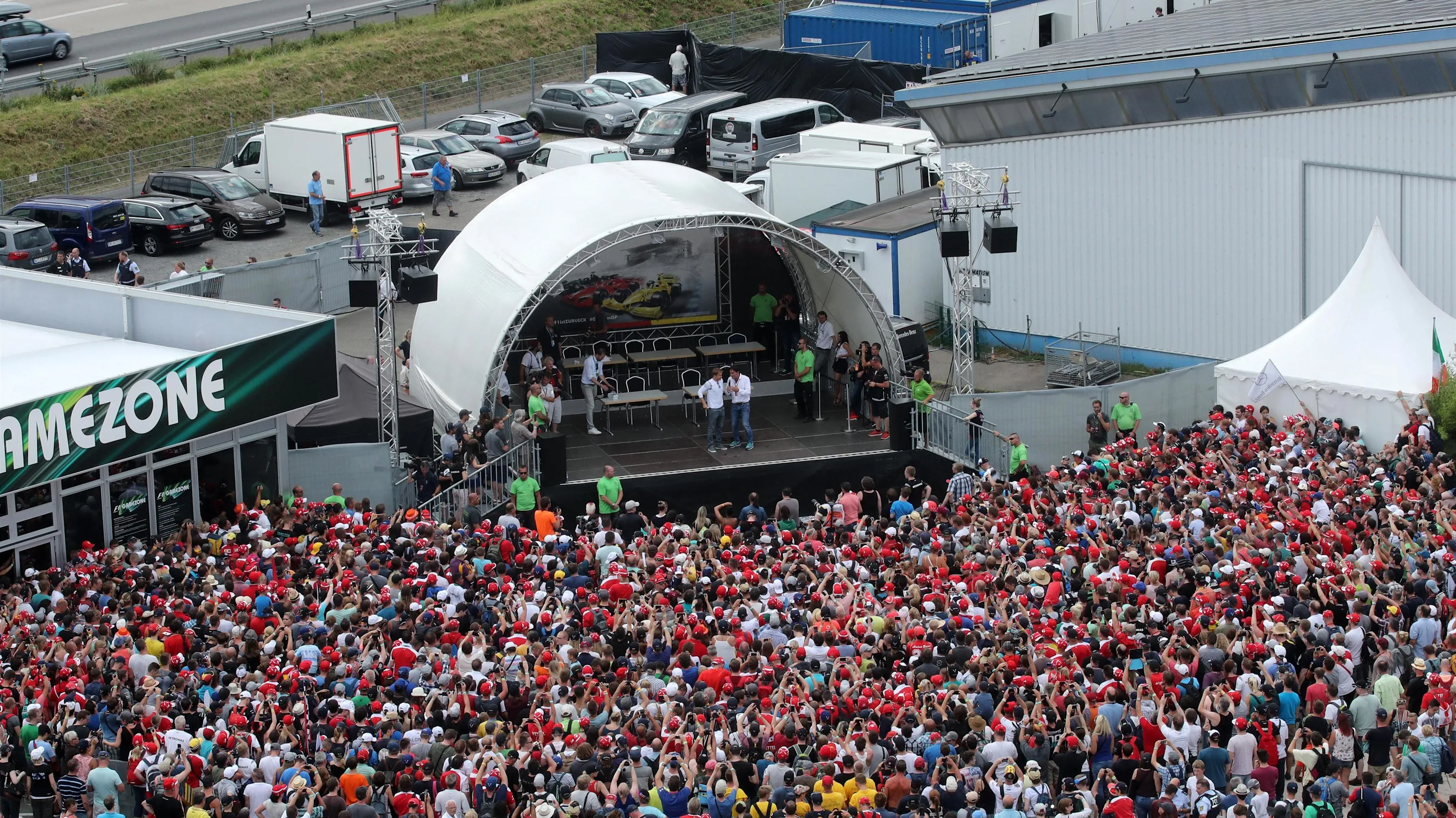 Fans at the autograph session at Formula One World Championship, Rd12, German Grand Prix,