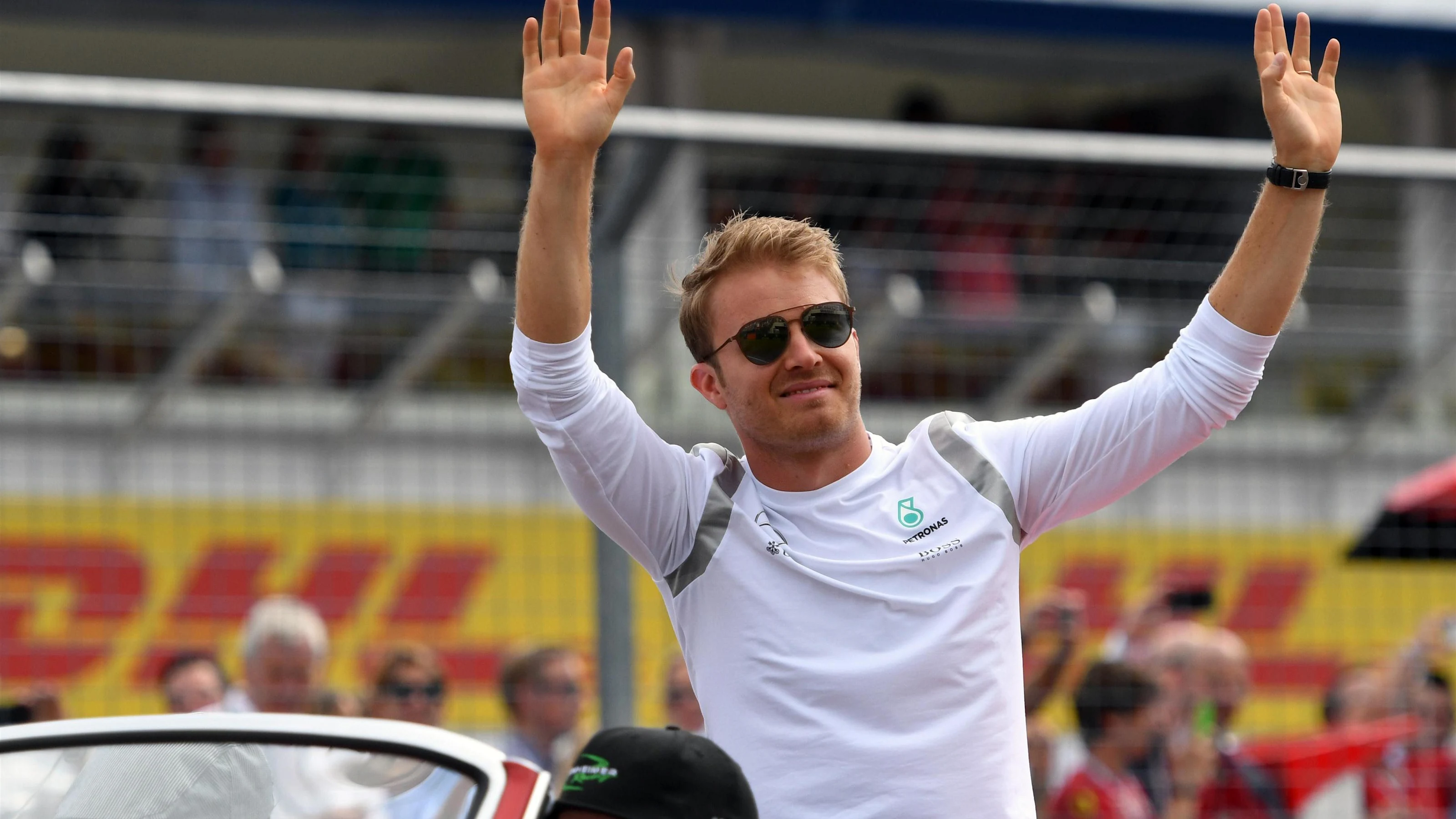 Nico Rosberg (GER) Mercedes AMG F1 on the drivers parade at Formula One World Championship, Rd12,
