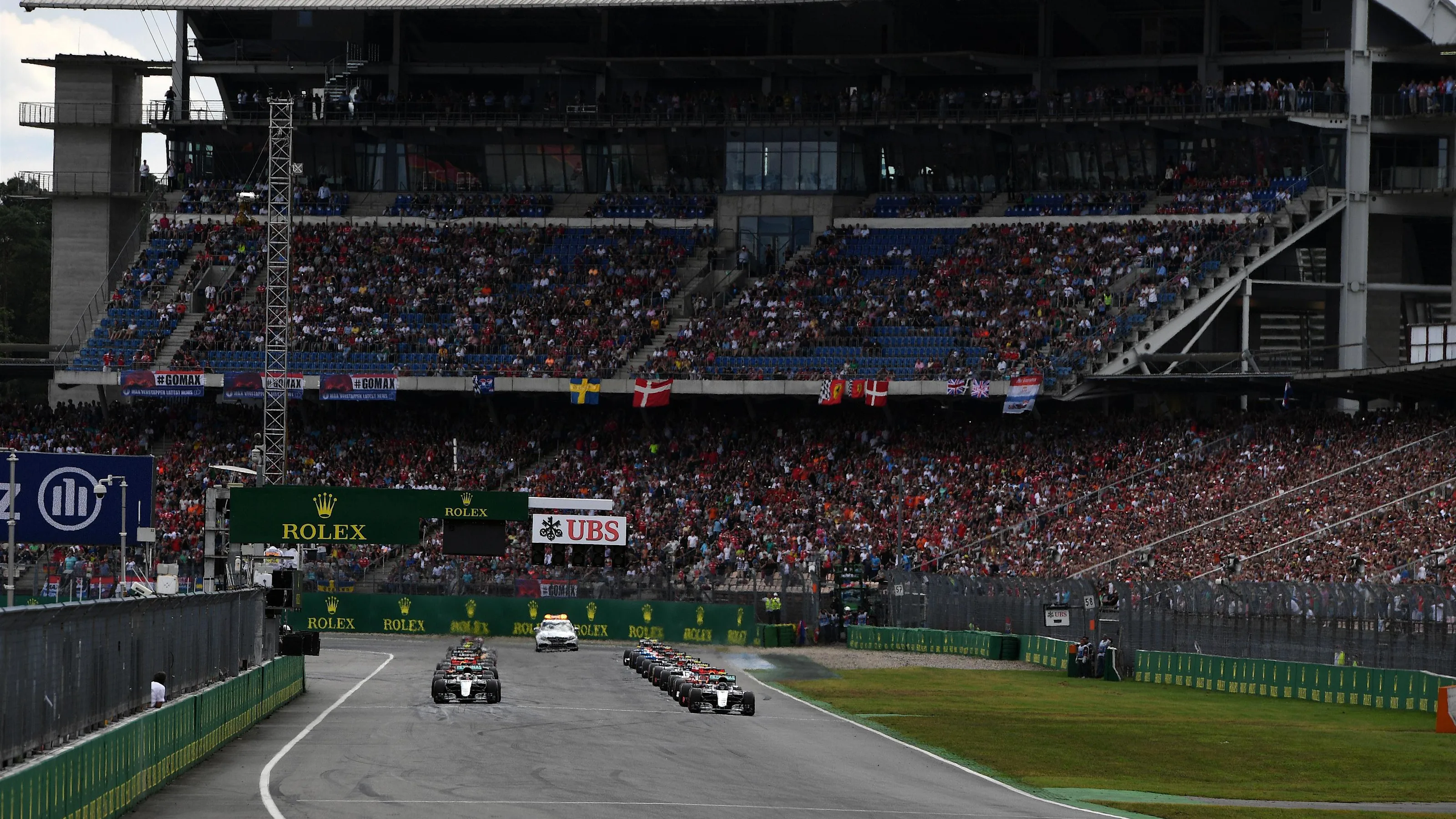 Start of the race at Formula One World Championship, Rd12, German Grand Prix, Race, Hockenheim,