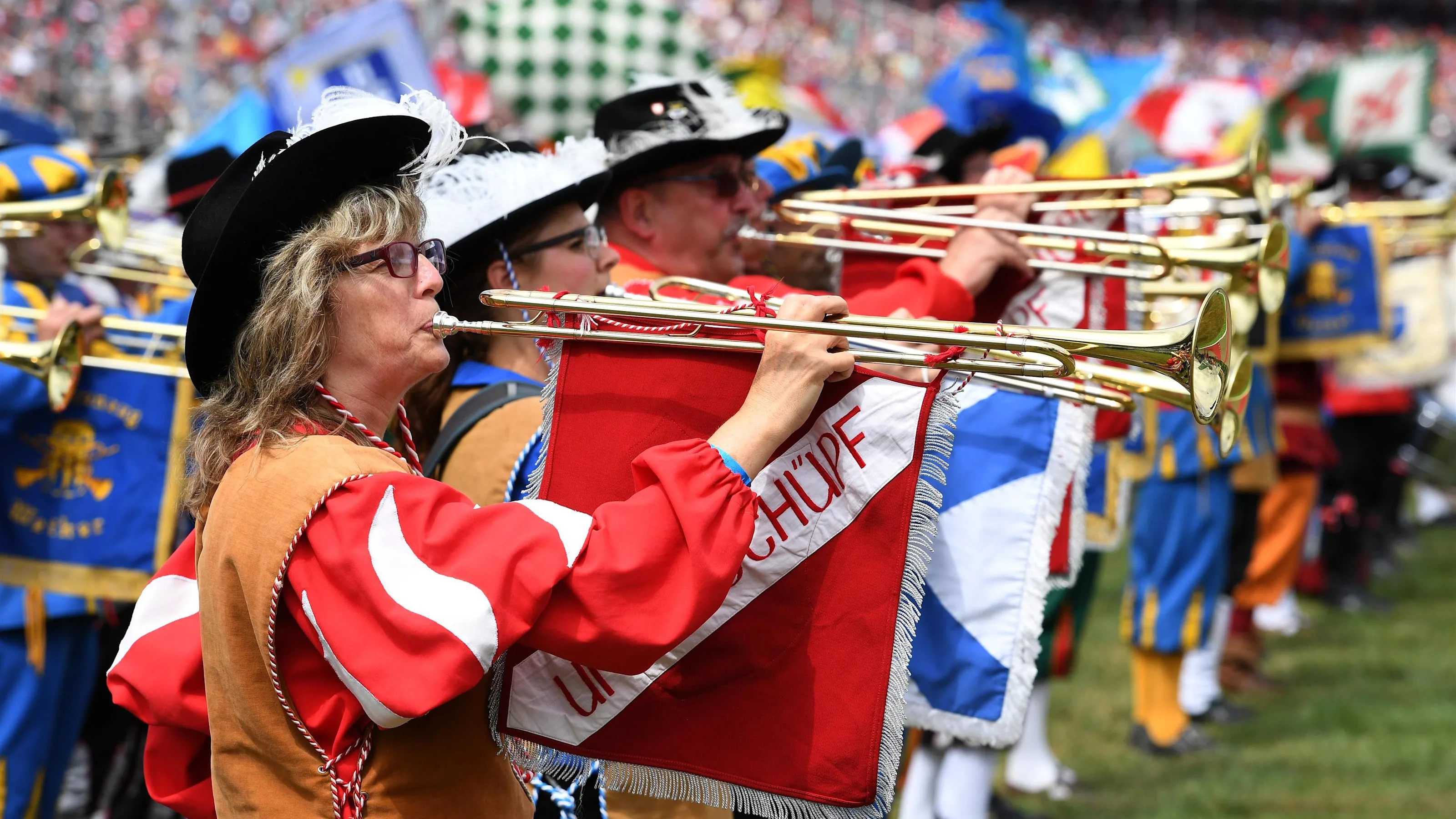 Grid entertainment / band at Formula One World Championship, Rd12, German Grand Prix, Race,