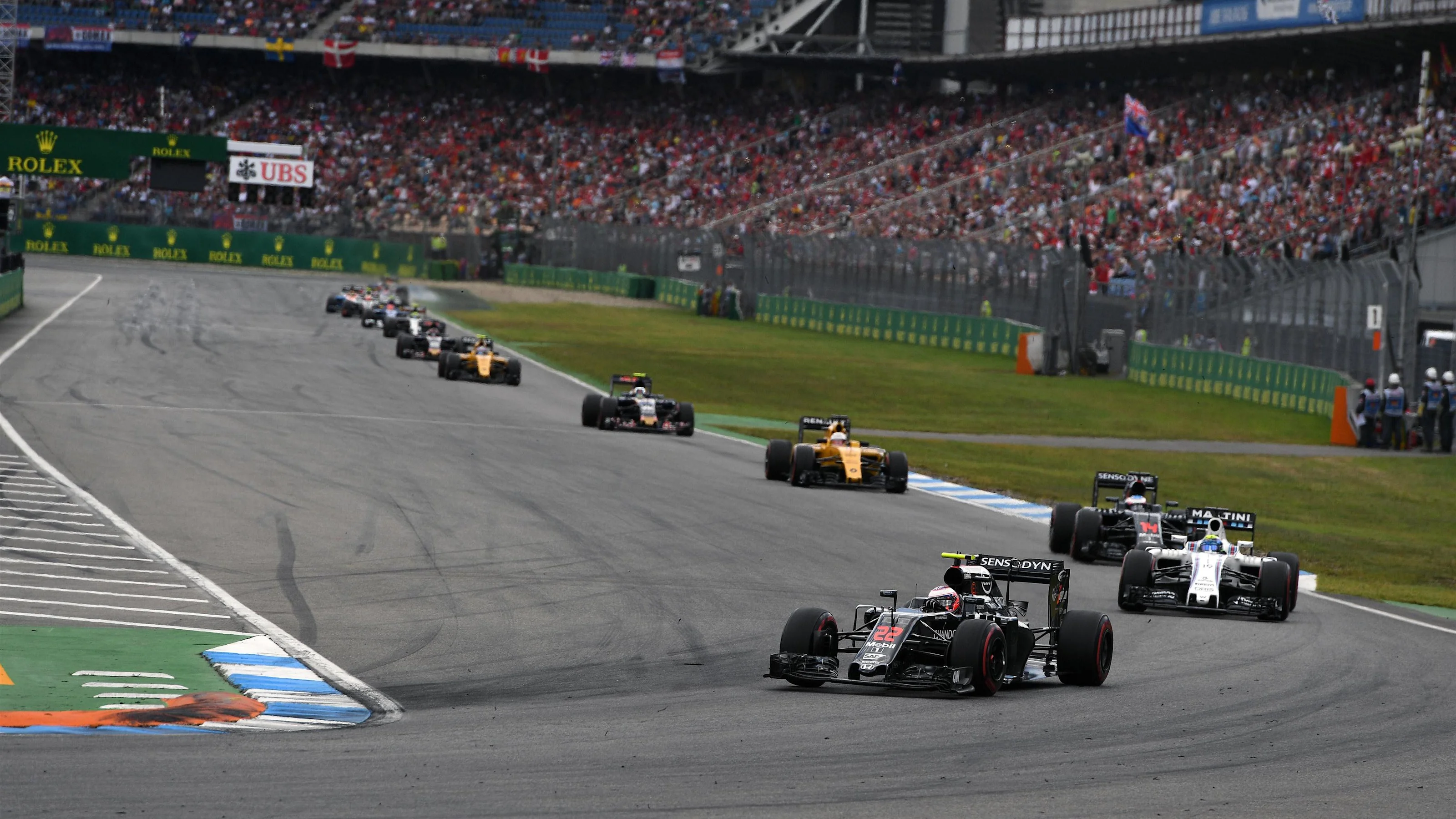 Jenson Button (GBR) McLaren MP4-31 at Formula One World Championship, Rd12, German Grand Prix,