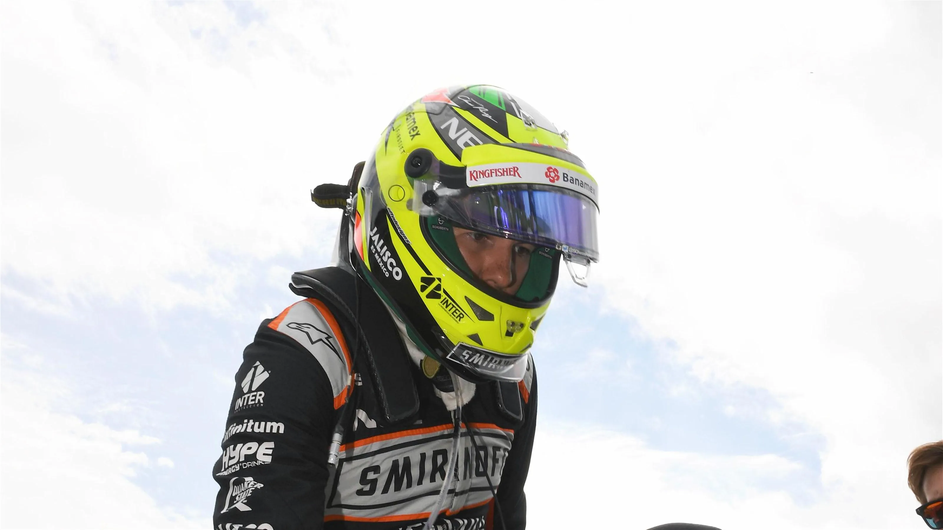 Sergio Perez (MEX) Force India on the grid at Formula One World Championship, Rd12, German Grand