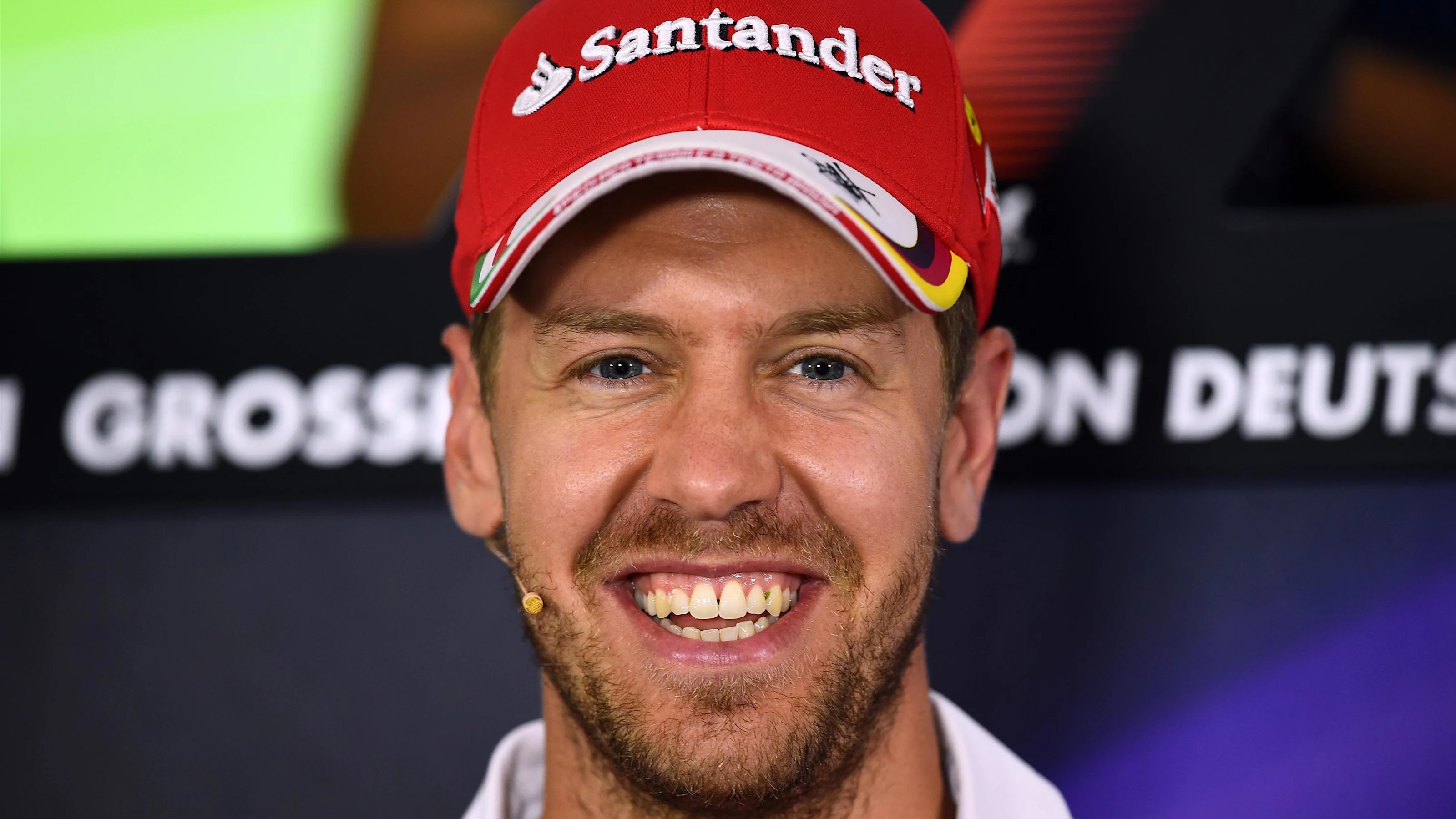 Sebastian Vettel (GER) Ferrari in the Press Conference at Formula One World Championship, Rd12,