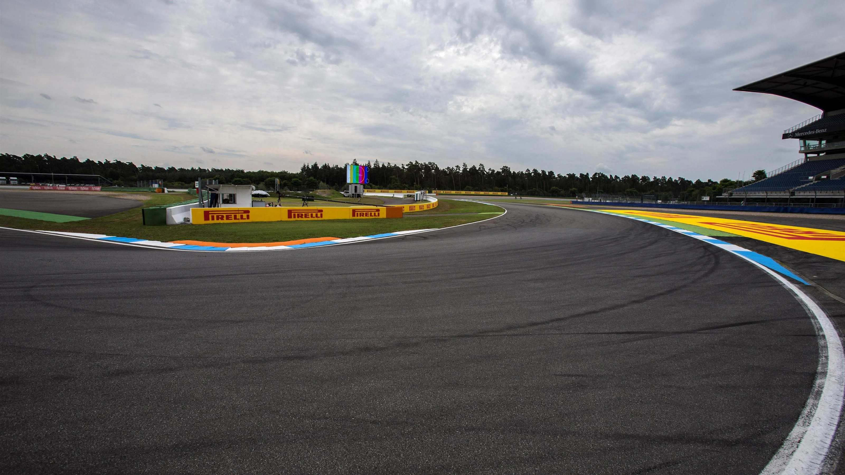 Track view at Formula One World Championship, Rd12, German Grand Prix, Preparations, Hockenheim,