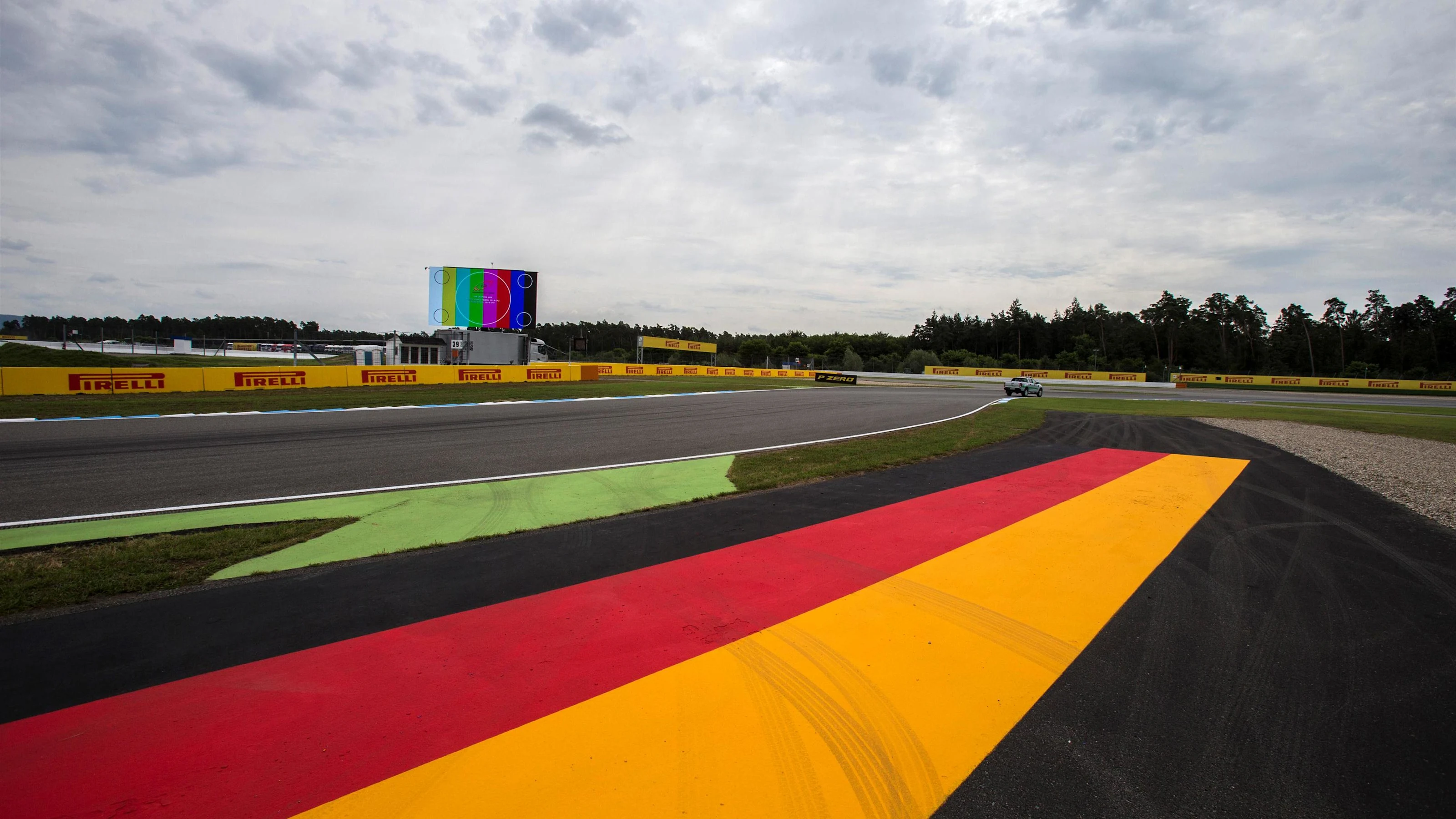 Track view at Formula One World Championship, Rd12, German Grand Prix, Preparations, Hockenheim,