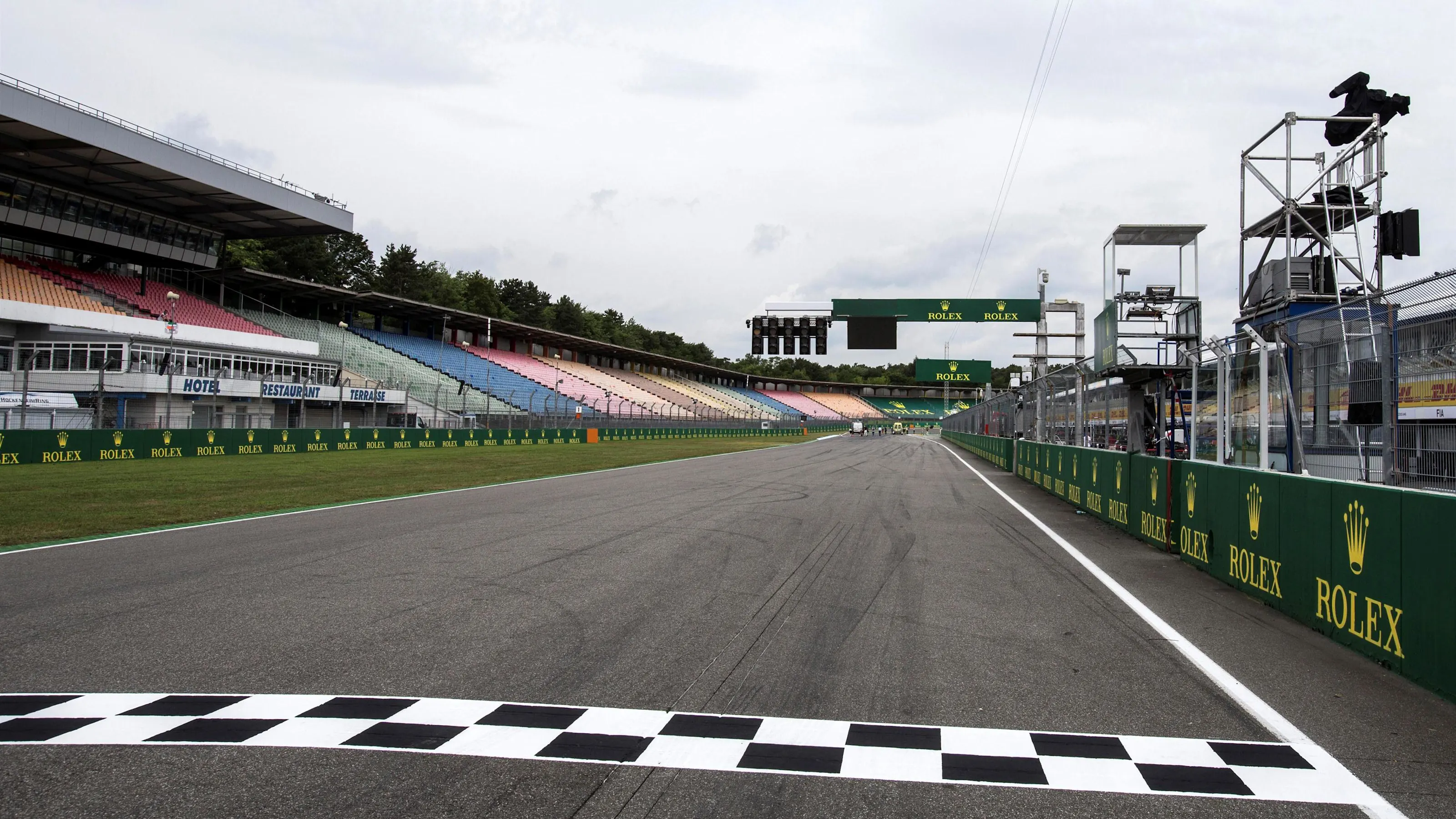 Track view at Formula One World Championship, Rd12, German Grand Prix, Preparations, Hockenheim,
