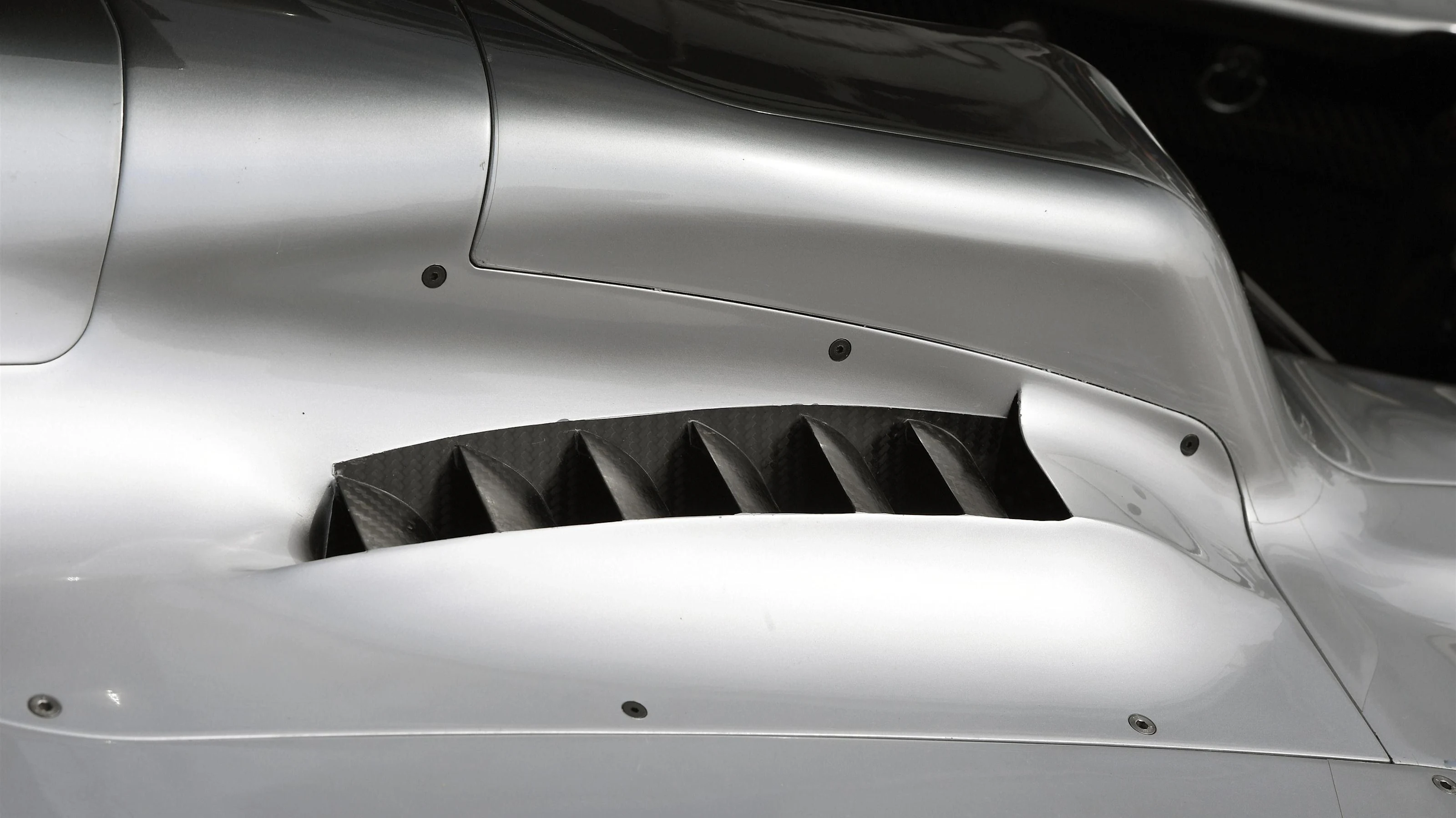Mercedes-Benz F1 W07 Hybrid bodywork detail at Formula One World Championship, Rd12, German Grand