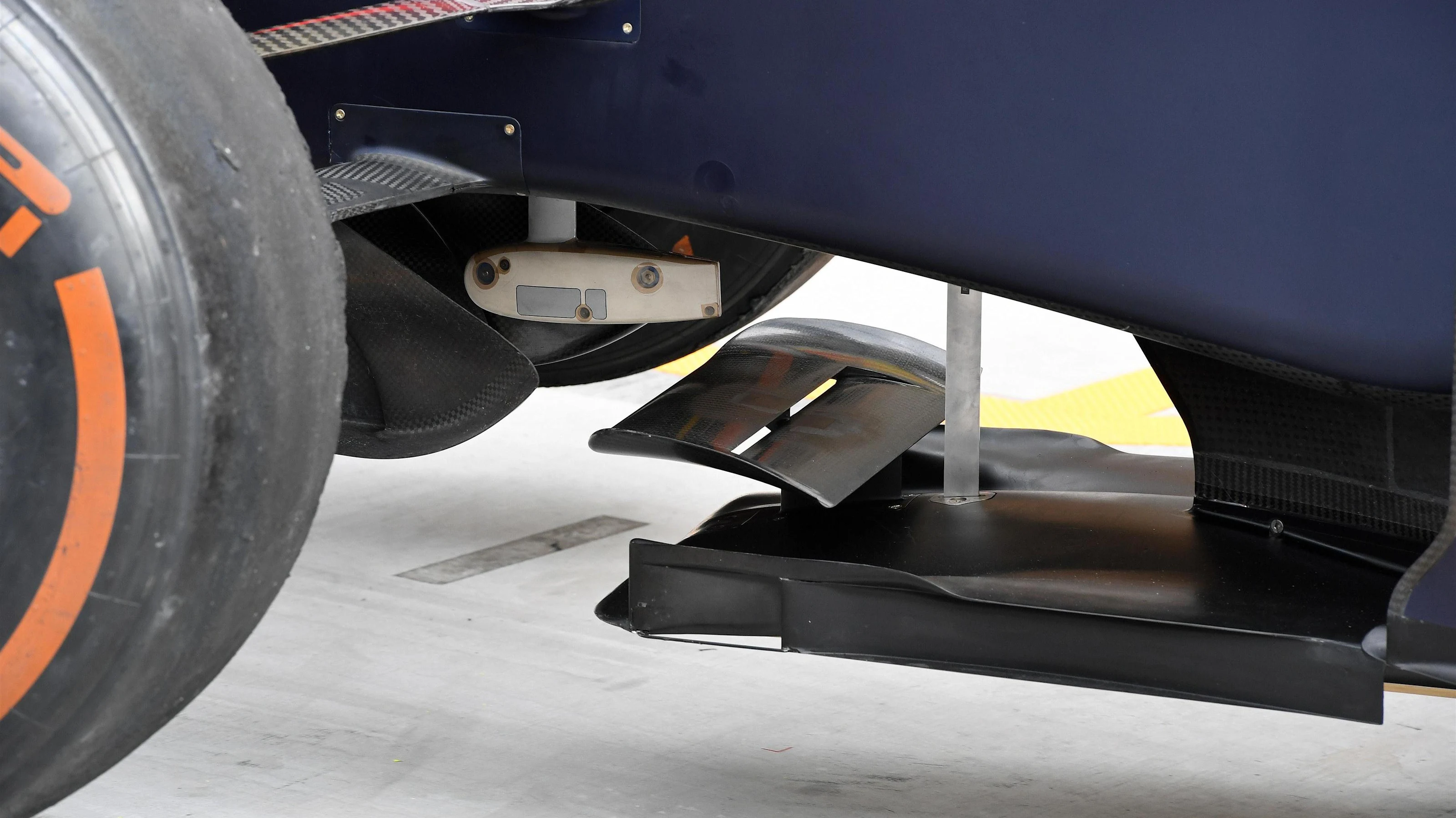 Red Bull Racing RB12 front splitter detail at Formula One World Championship, Rd11, Practice,