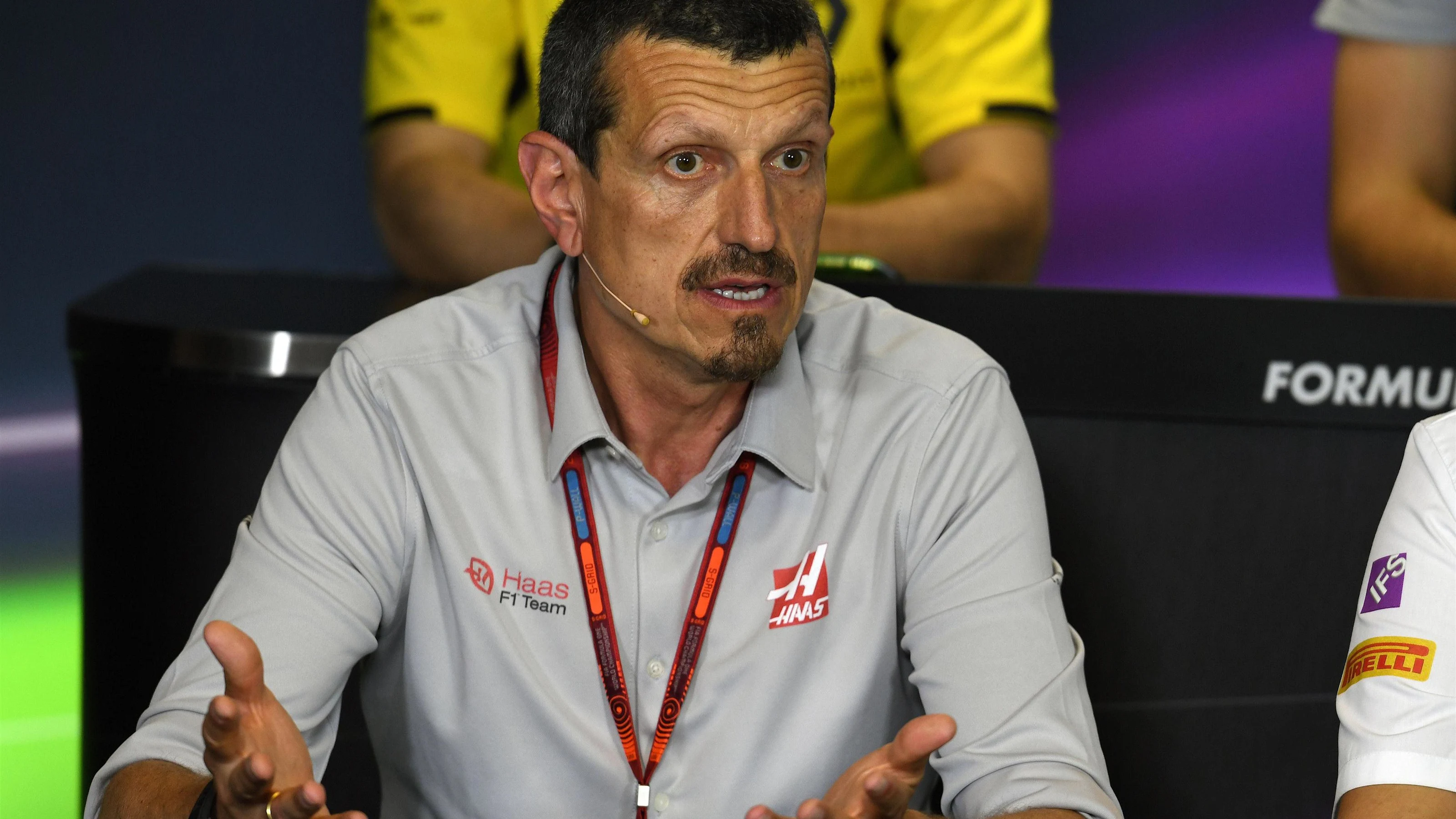 Guenther Steiner (ITA) Haas F1 Team Prinicipal in the Press Conference at Formula One World