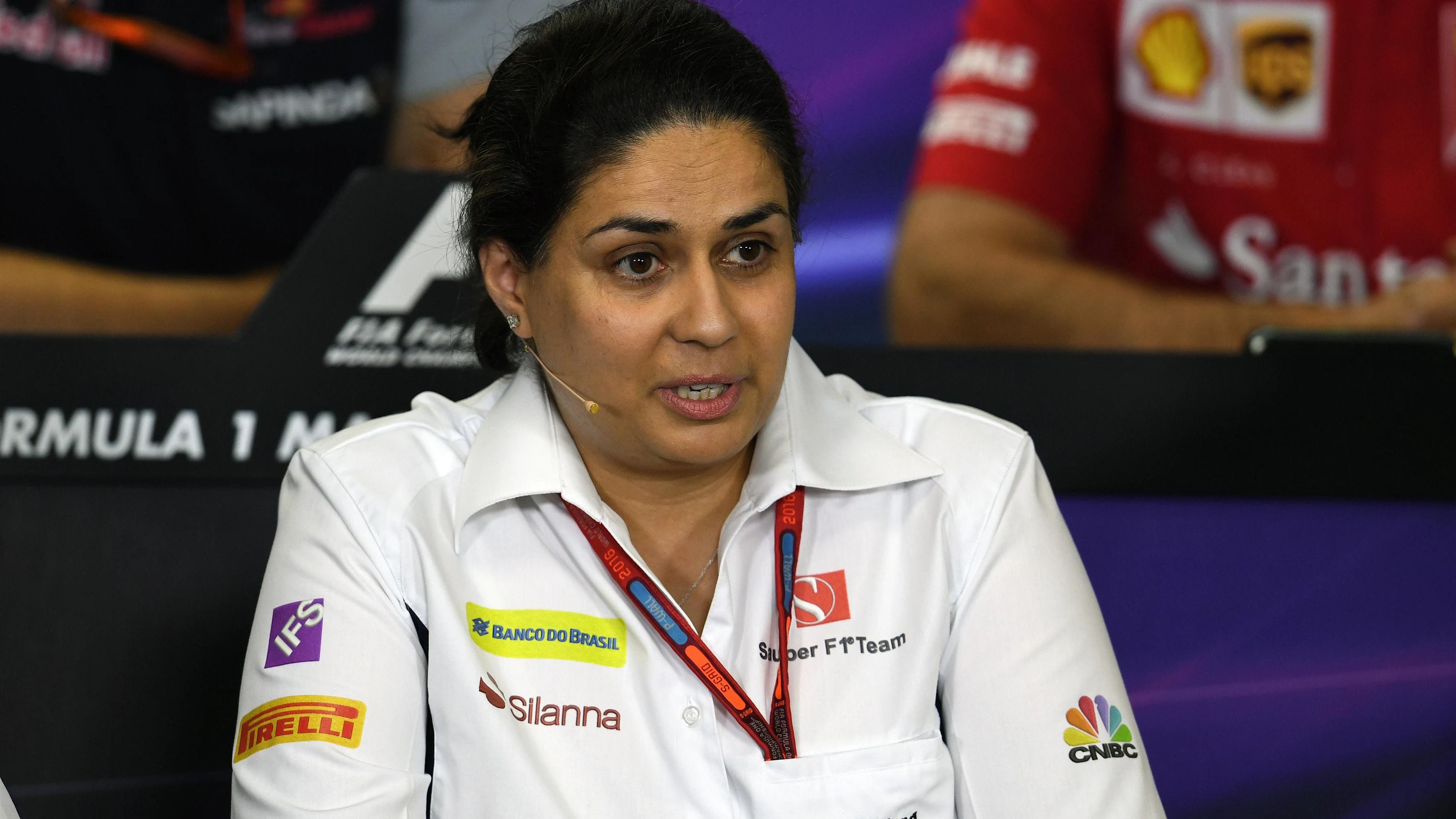 Monisha Kaltenborn (AUT) Sauber Team Prinicpal in the Press Conference at Formula One World