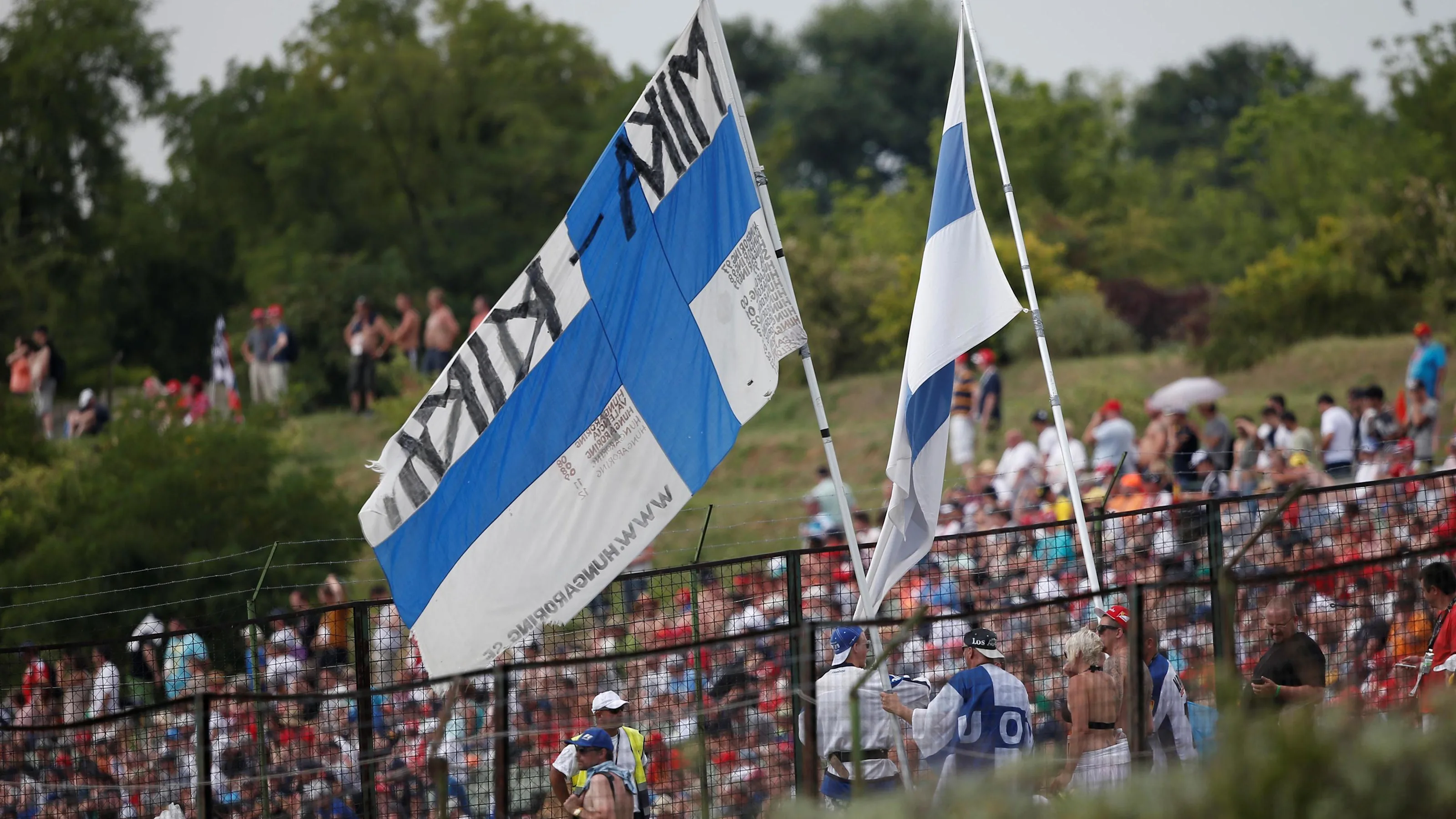 Fans and flags at Formula One World Championship, Rd11, Hungarian Grand Prix, Qualifying,