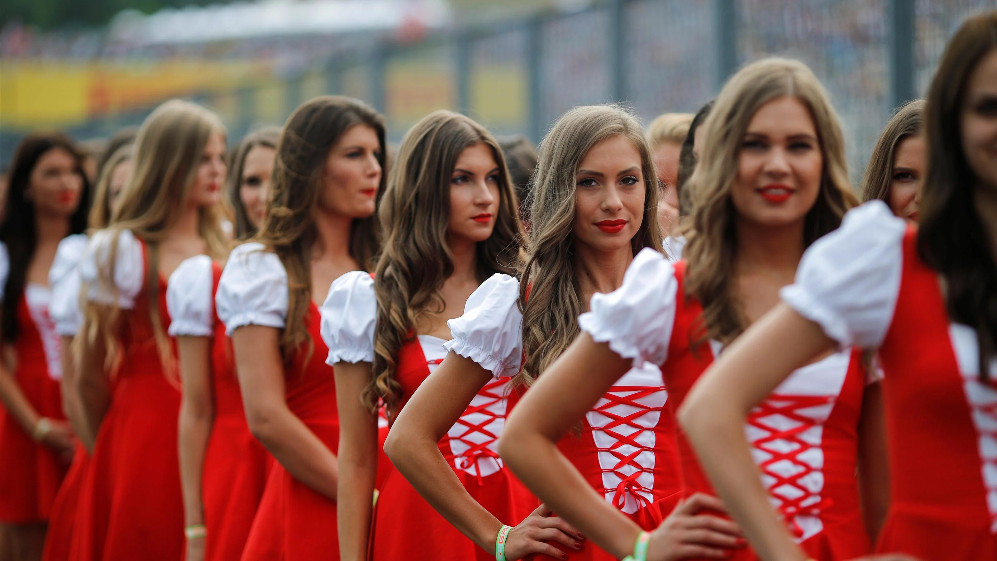 Grid girls at Formula One World Championship, Rd11, Hungarian Grand Prix, Race, Hungaroring,