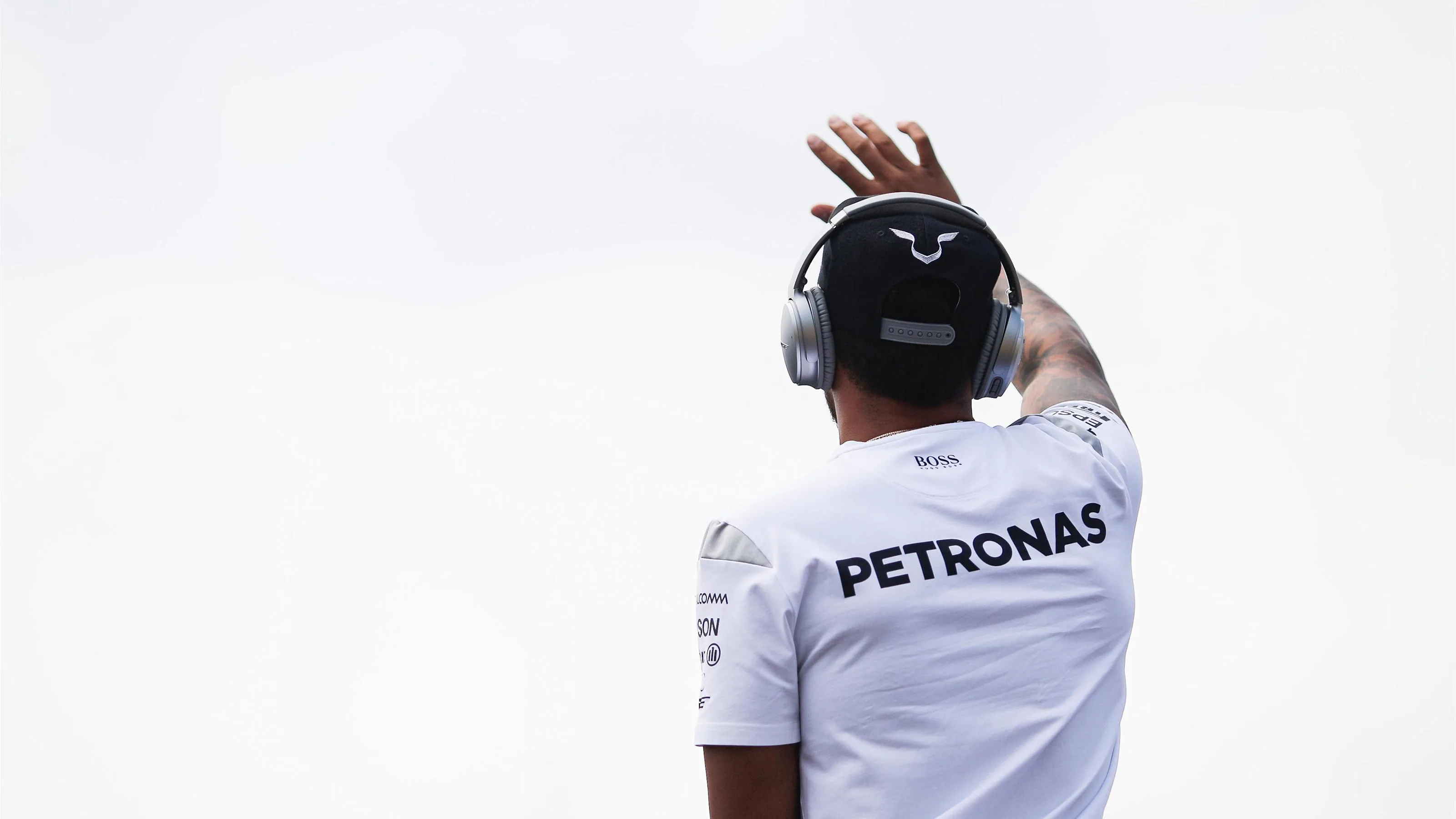 Lewis Hamilton (GBR) Mercedes AMG F1 on the drivers parade at Formula One World Championship, Rd11,